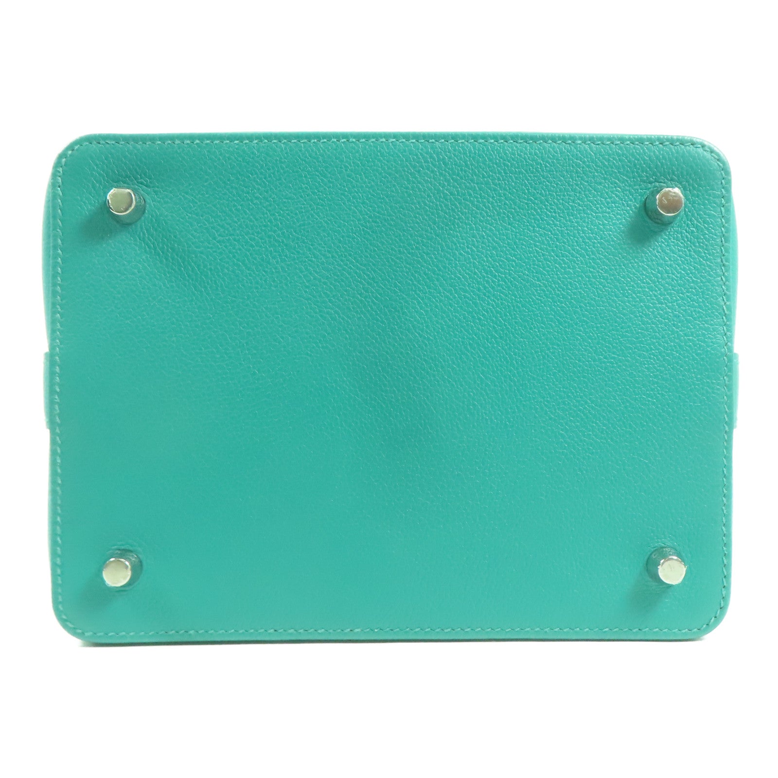 HERMES Evercolor皮革Tool Box 20銀扣手挽肩背兩用袋Menthe