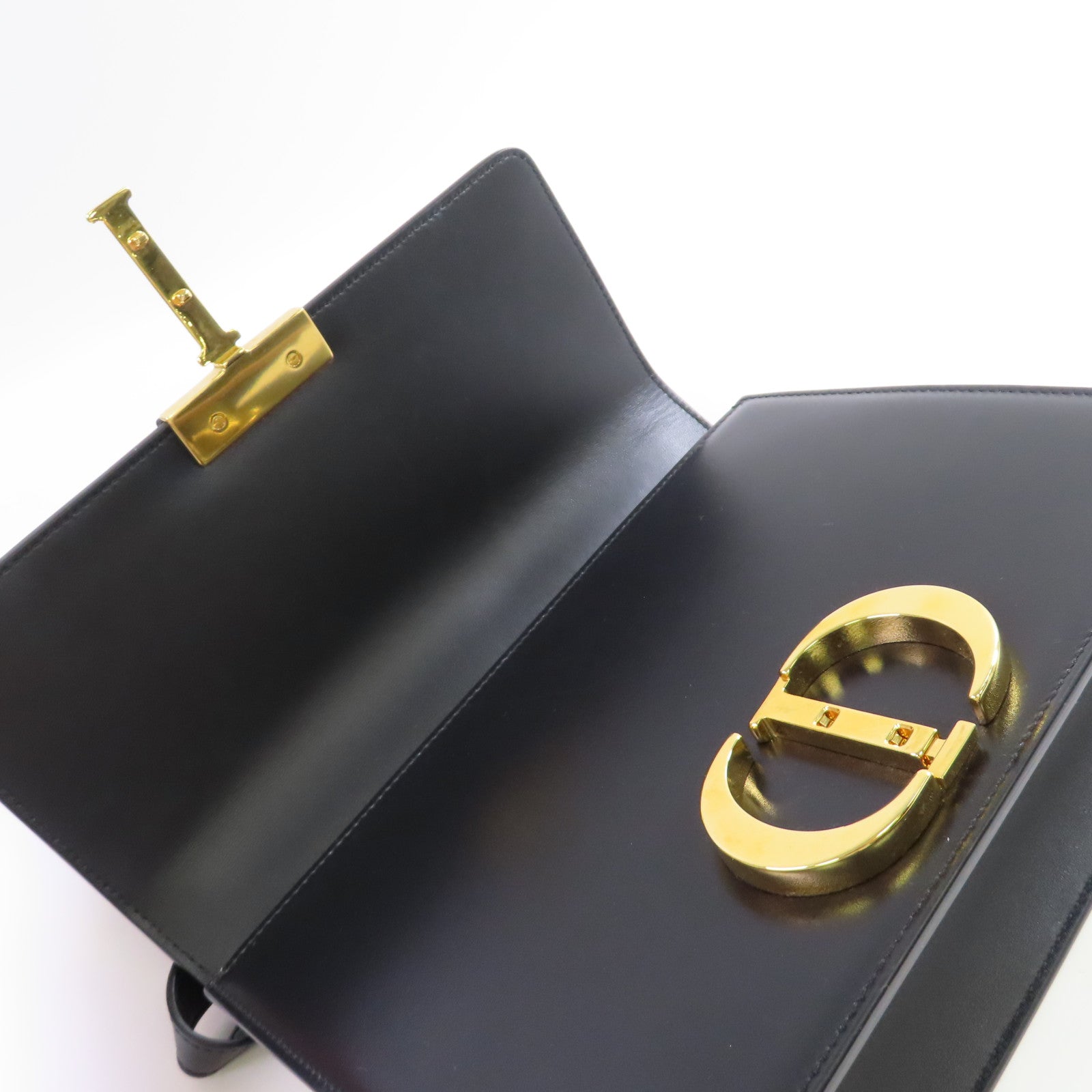 Dior 【激減優惠】牛皮皮革30 Montaigne Shoulder Bag金扣肩背袋黑色