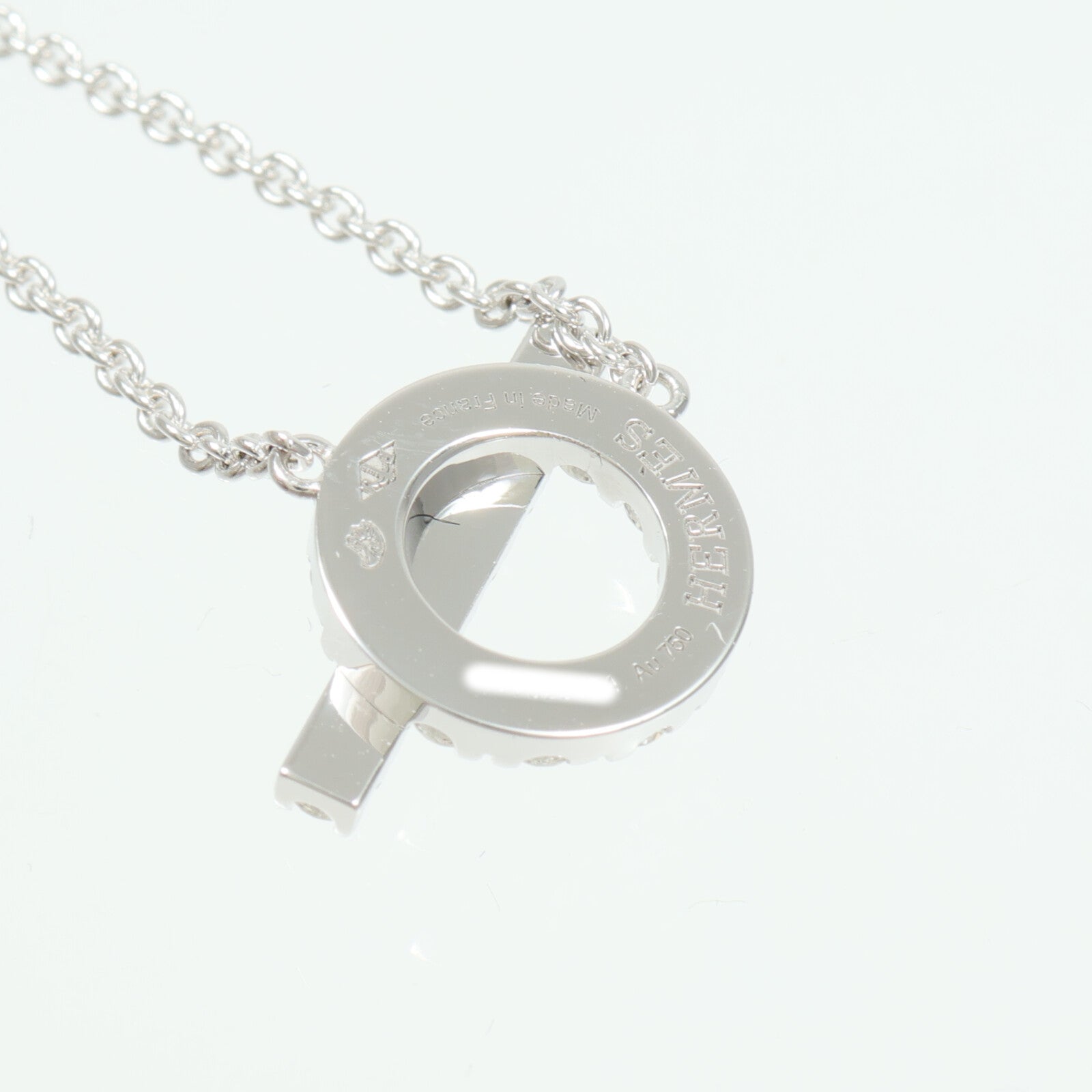 HERMES 18K白金Finesse Pendant鑽石項鍊