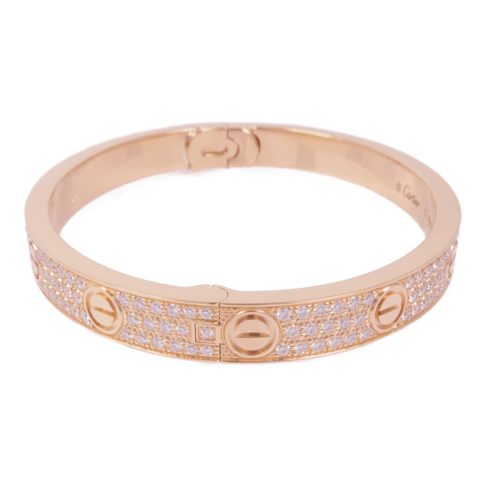 CARTIER 18K玫瑰金Love Bracelet Full Diamond鑽石手鐲Cartier#17