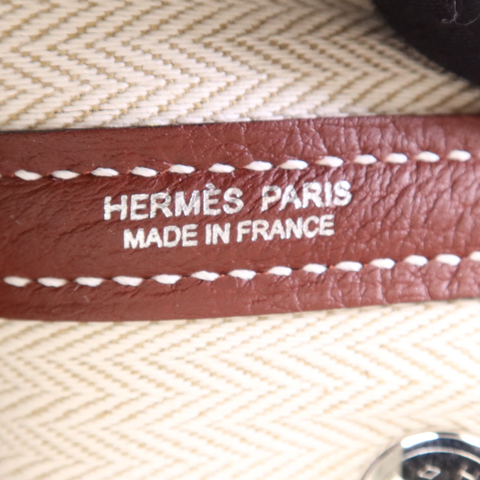 HERMES Negonda皮革Neo Garden Party 23銀扣手挽袋Rouge H
