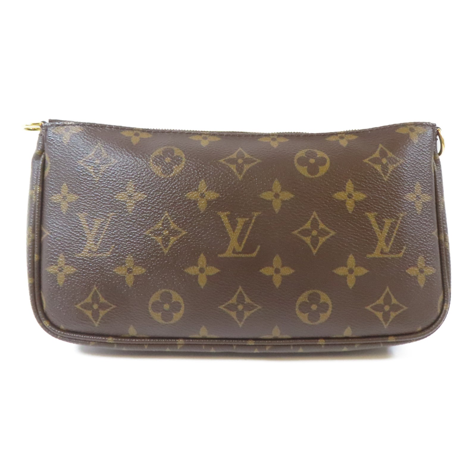 LOUIS VUITTON Monogram Multi Pochette Accessoires金扣手挽肩背兩用袋啡色/綠色