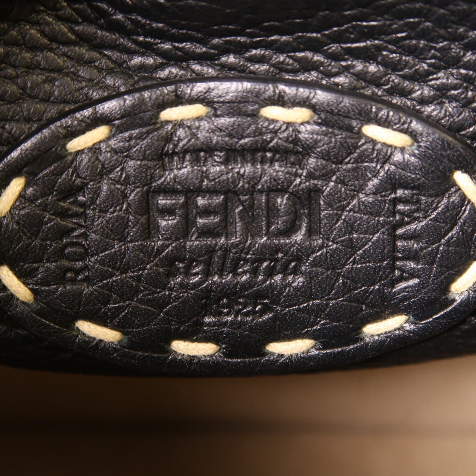 FENDI 牛皮皮革//蛇皮皮革Peekaboo銀扣手挽肩背兩用袋黑色