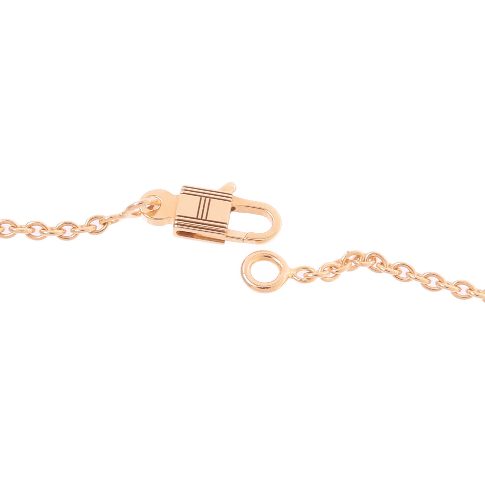 HERMES 18K玫瑰金Amulettes Constance鑽石項鍊