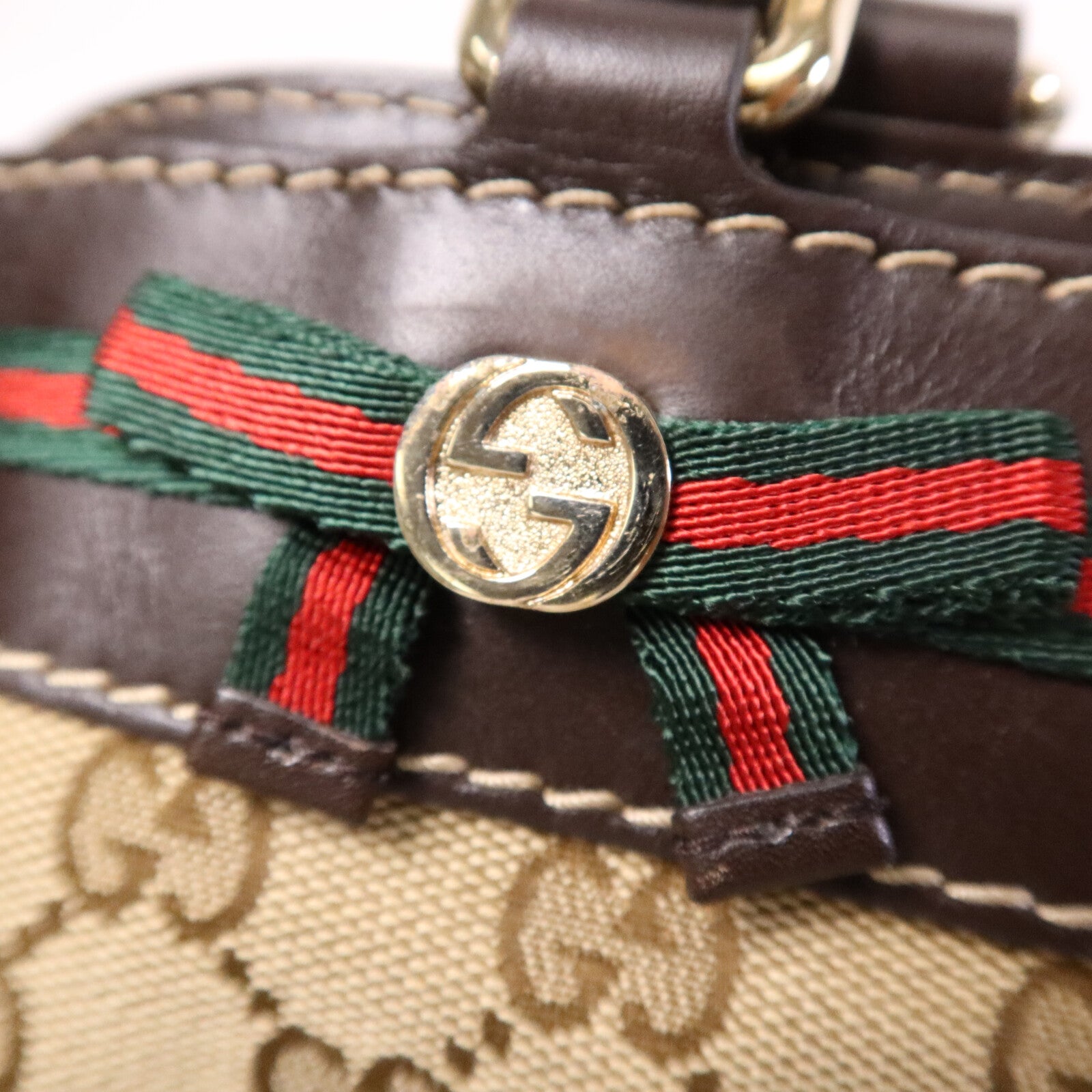 GUCCI 帆布Tote Bag金扣手挽袋