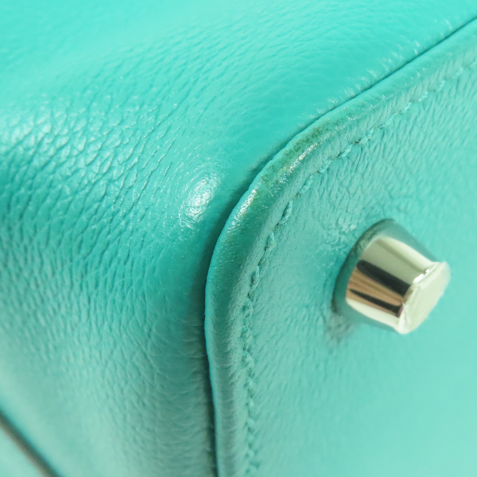 HERMES 【激減優惠】Evercolor皮革Tool Box 20銀扣手挽肩背兩用袋Menthe