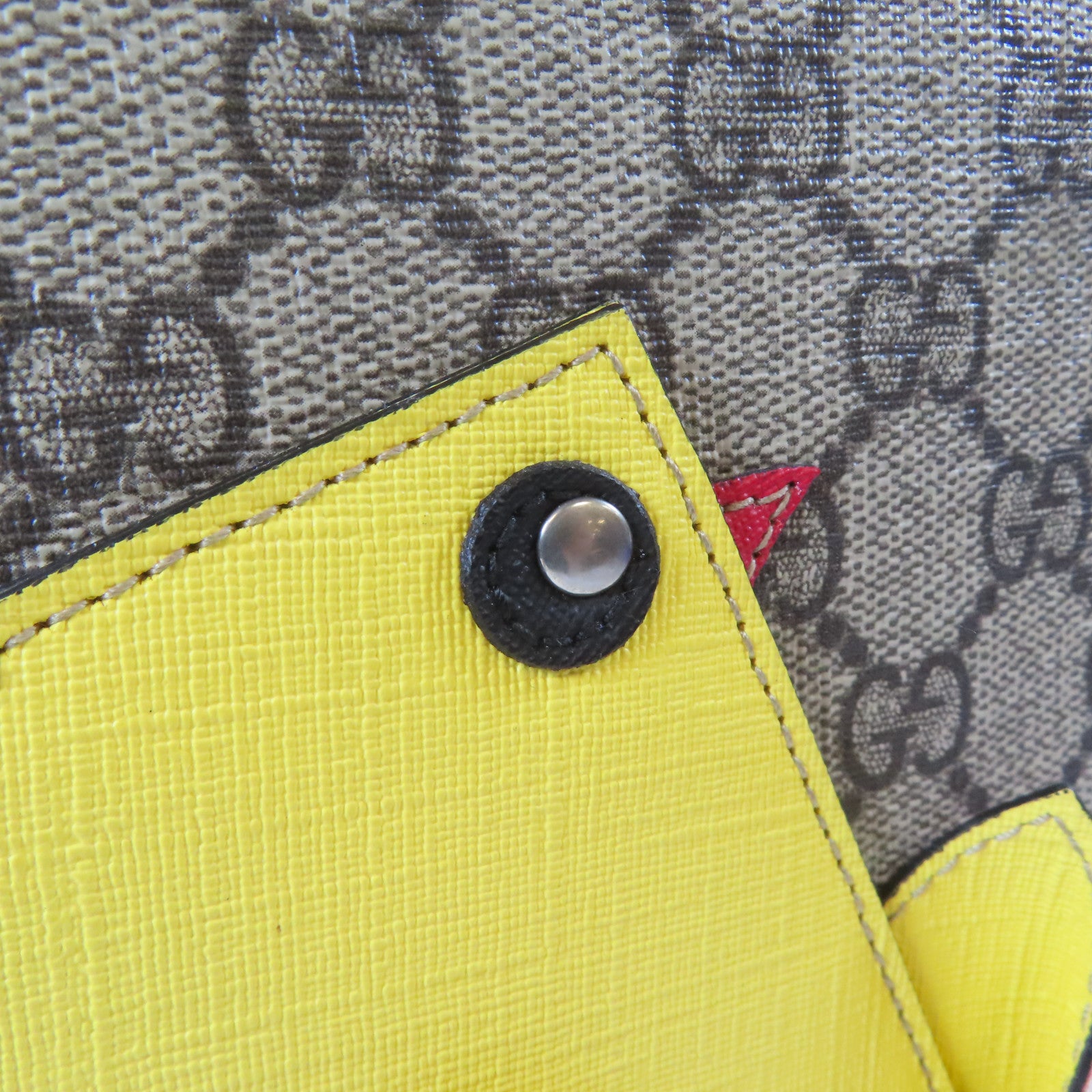 GUCCI 塗層帆布Hand Bag銀扣手挽袋啡色
