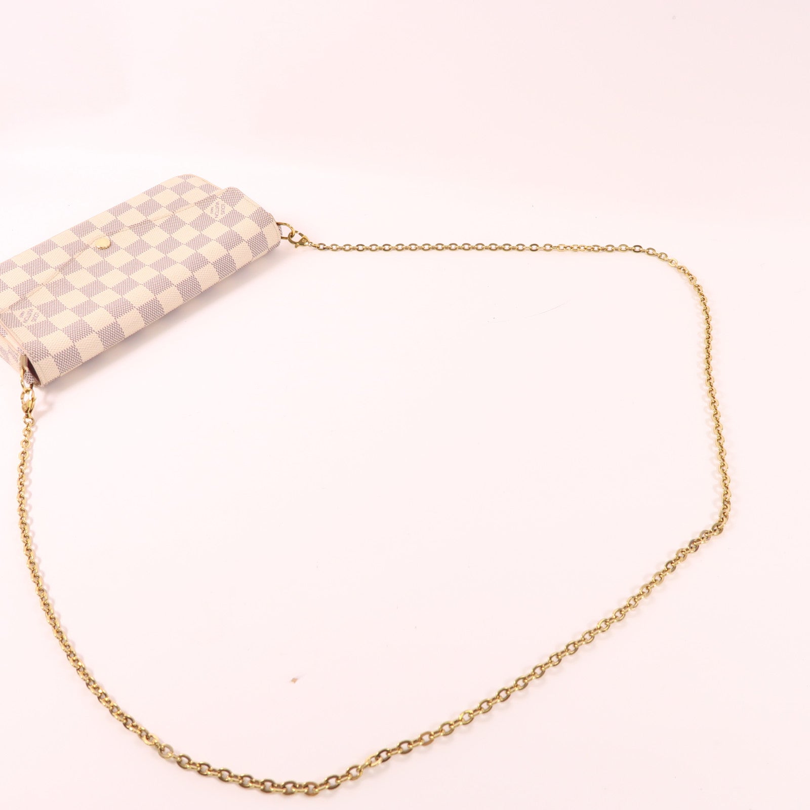 LOUIS VUITTON Damier Azur Pochette Felicie金扣肩背袋