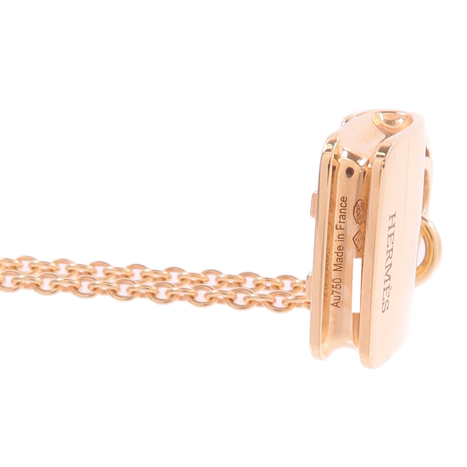 HERMES 18K玫瑰金Amulettes Constance鑽石項鍊