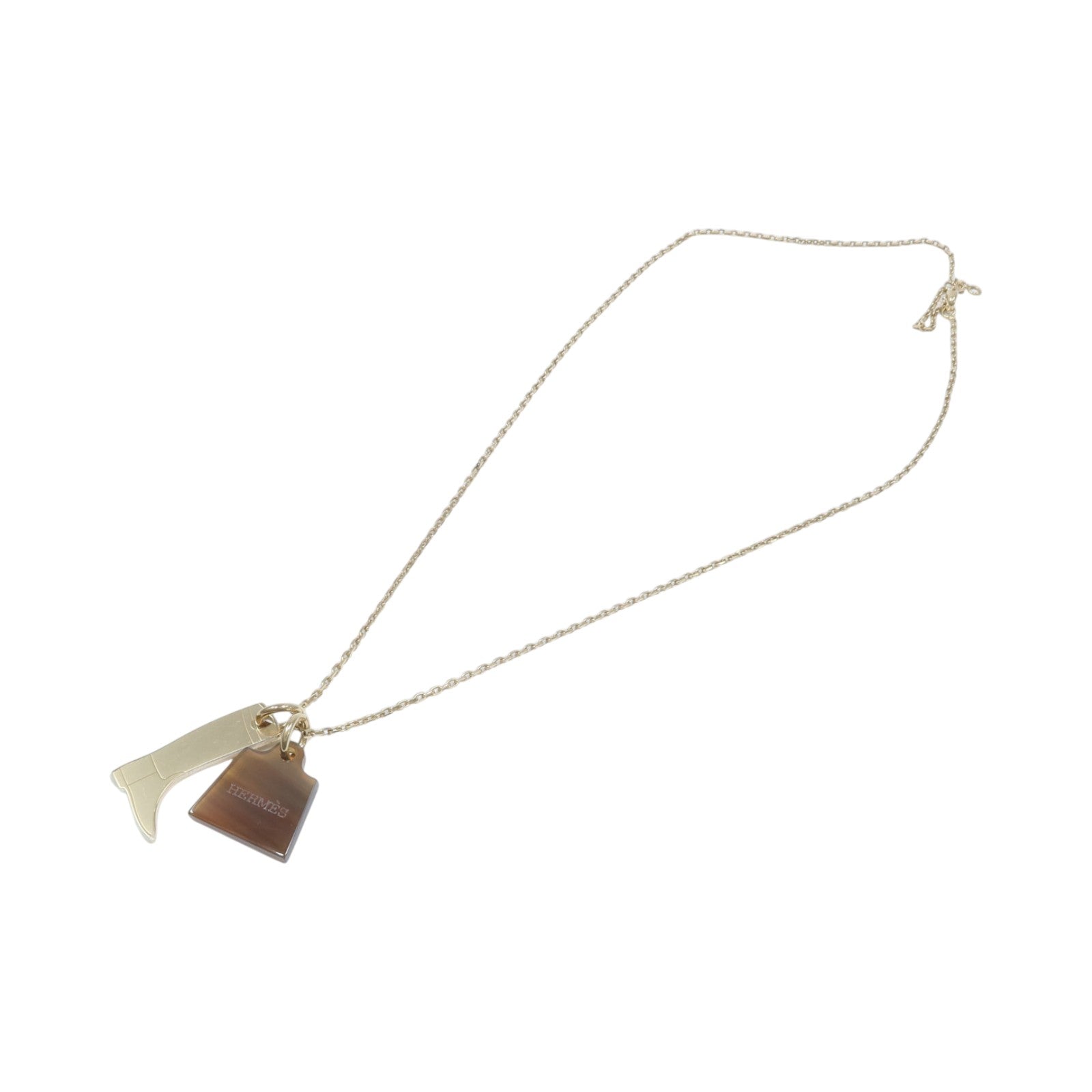 HERMES 水牛角/金屬Amulette Maroquinier Pendant項鍊