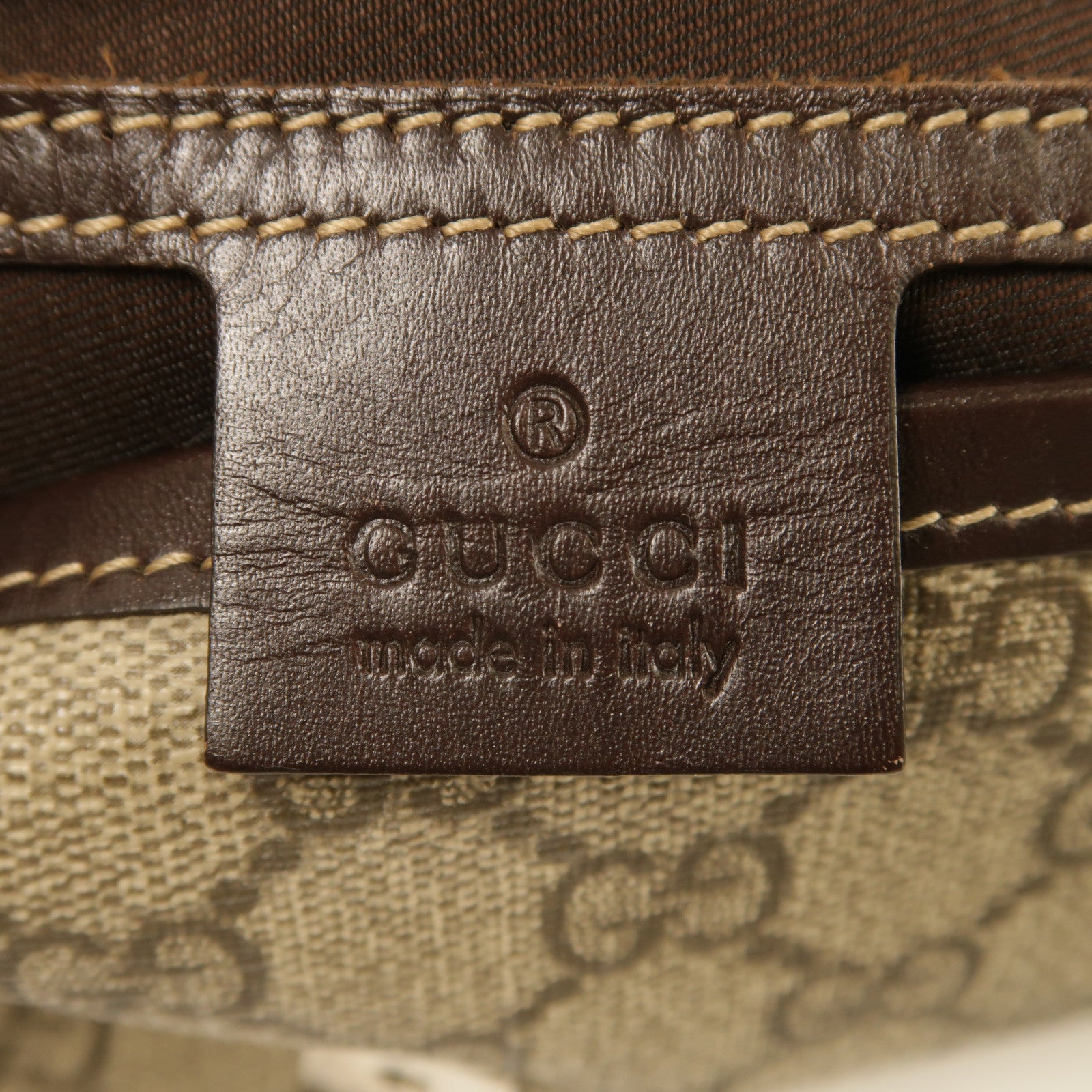 GUCCI 塗層帆布Shoulder Bag金扣肩背袋
