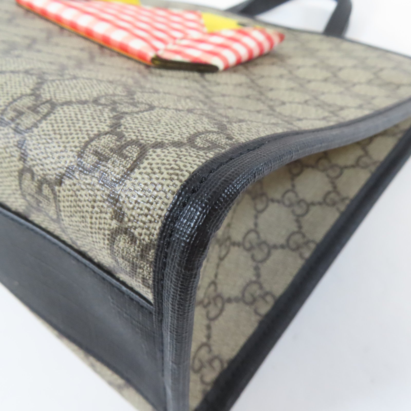 GUCCI 塗層帆布Hand Bag銀扣手挽袋啡色