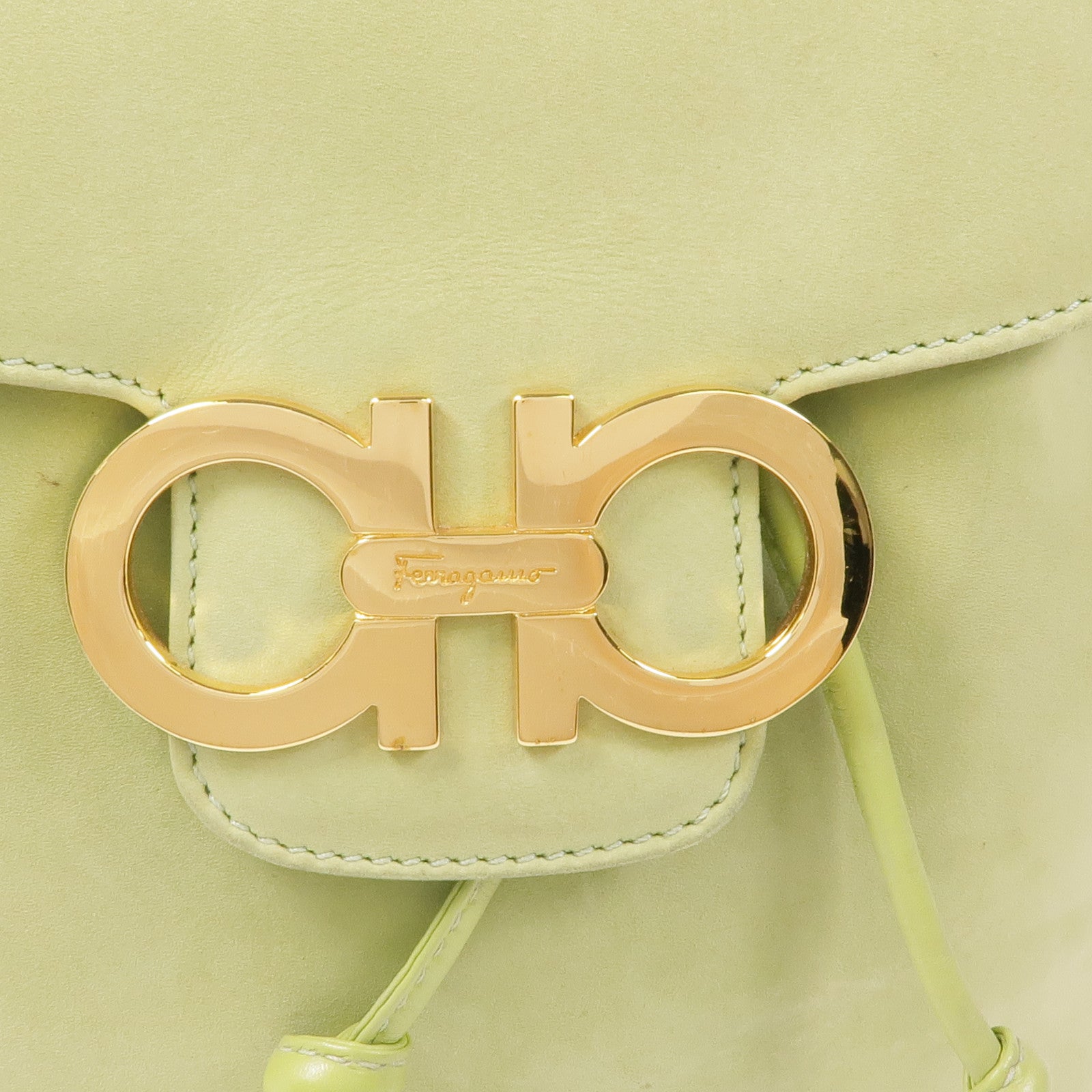 Salvatore Ferragamo 麂皮皮革Backpack金扣背包