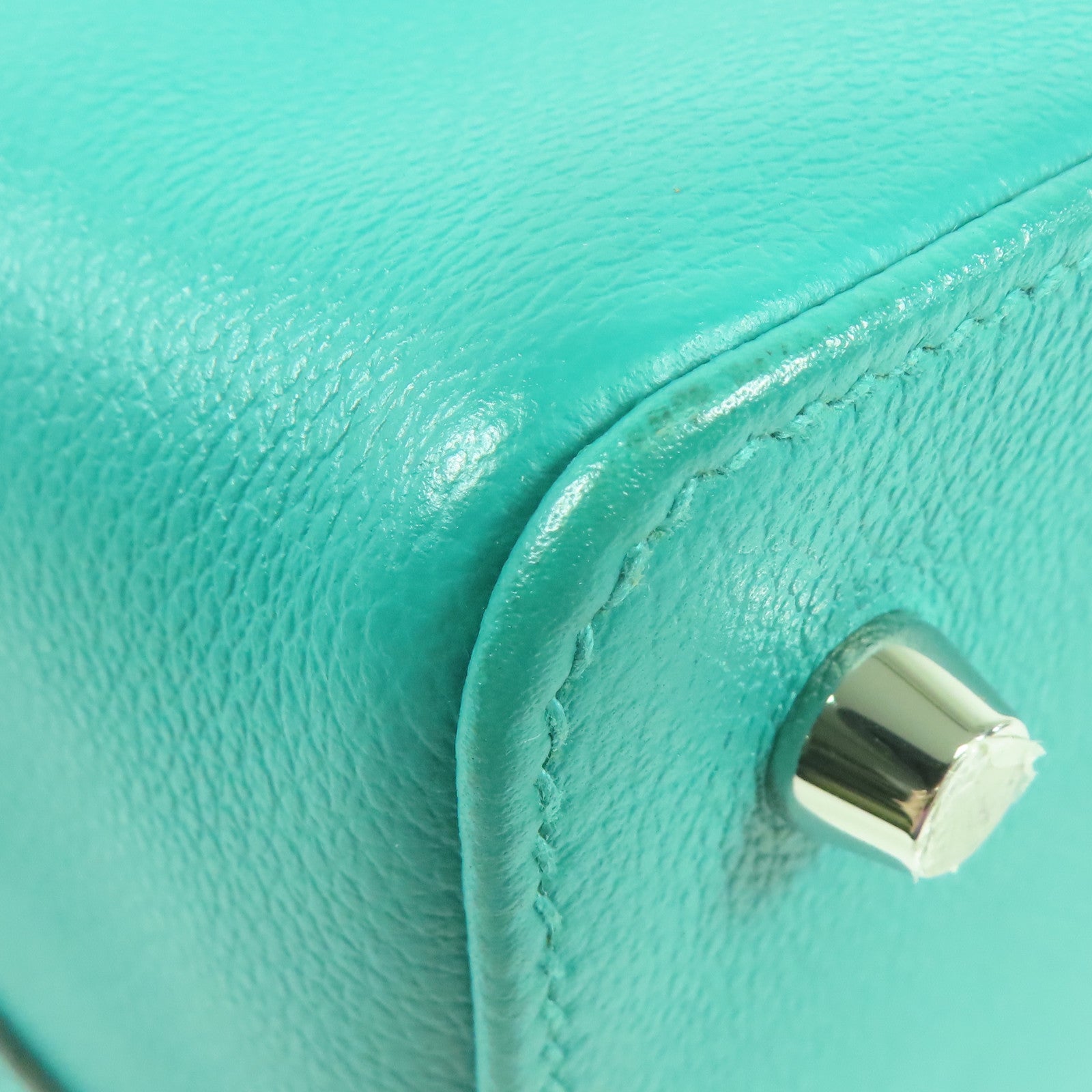 HERMES Evercolor皮革Tool Box 20銀扣手挽肩背兩用袋Menthe