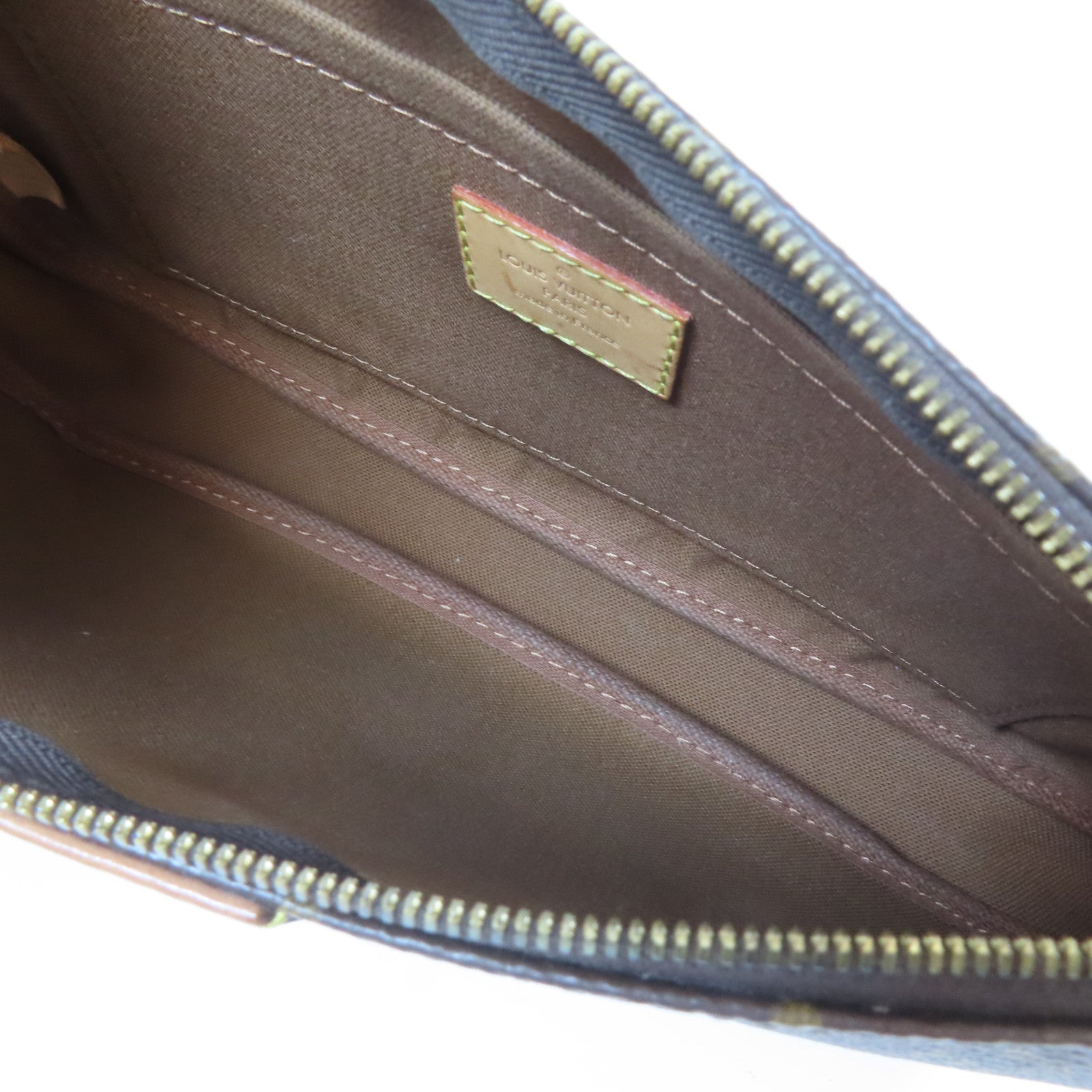 LOUIS VUITTON Monogram Multi Pochette Accessoires金扣手挽肩背兩用袋啡色/綠色