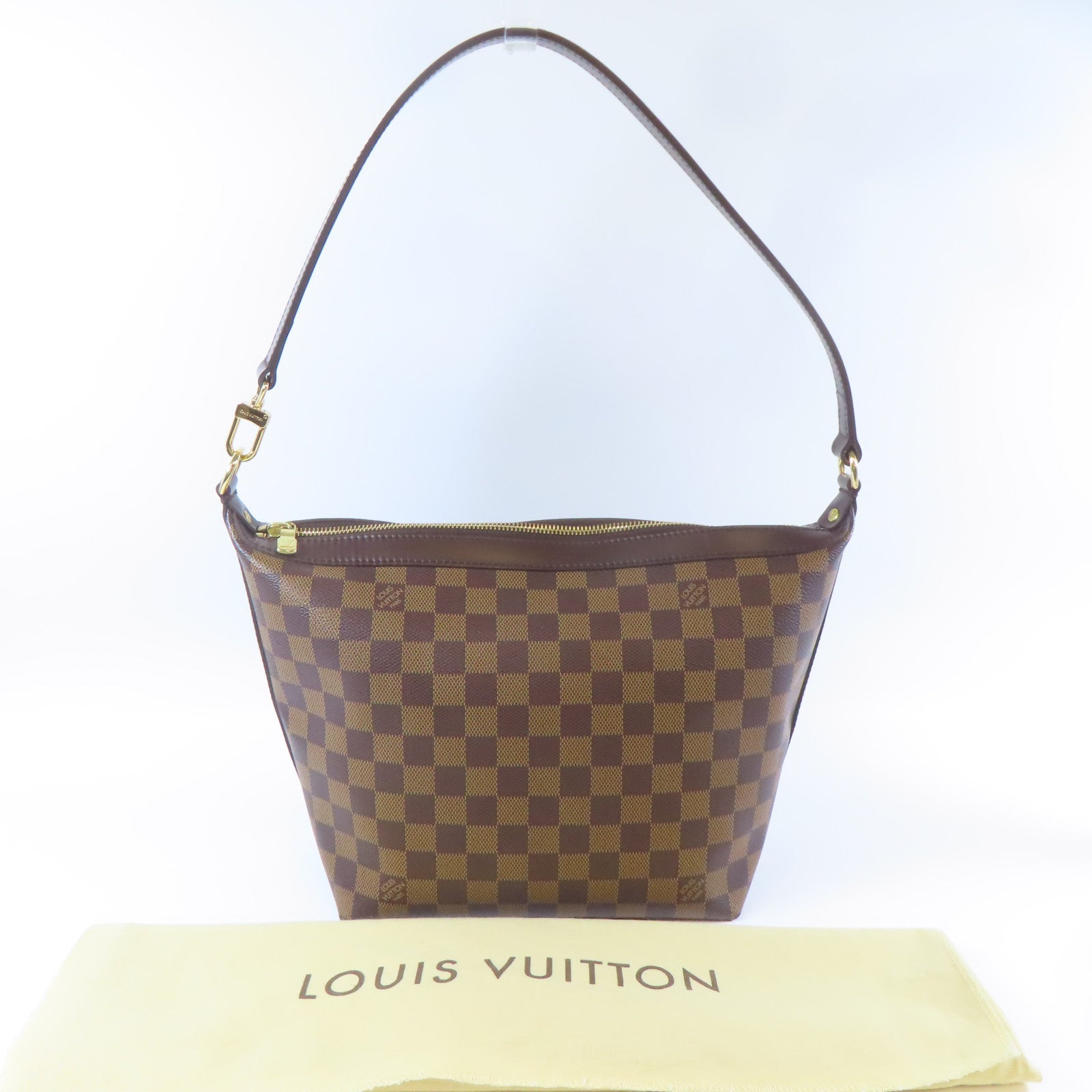 LOUIS VUITTON Damier Illovo MM金扣肩背袋啡色
