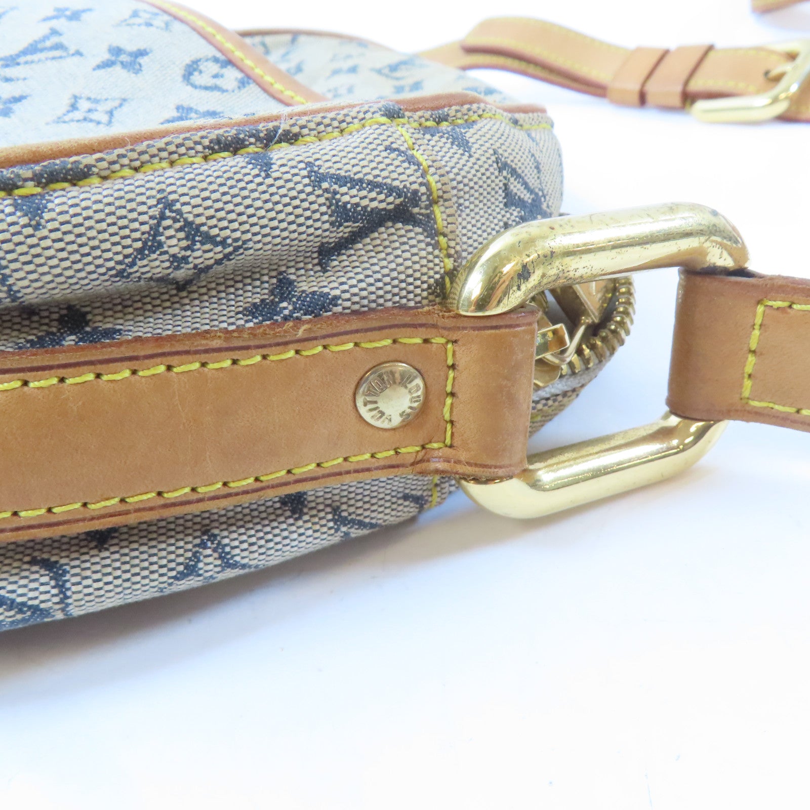 LOUIS VUITTON Monogram Mini Jeanne GM金扣肩背袋淺褐色