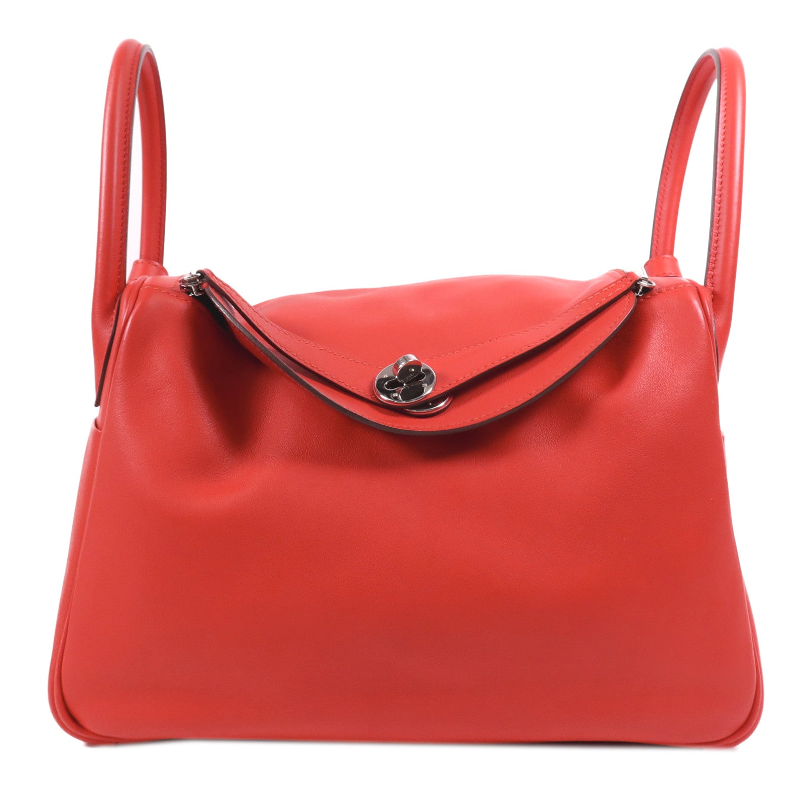 HERMES Swift皮革Lindy 30銀扣手挽肩背兩用袋Rose De Coeur