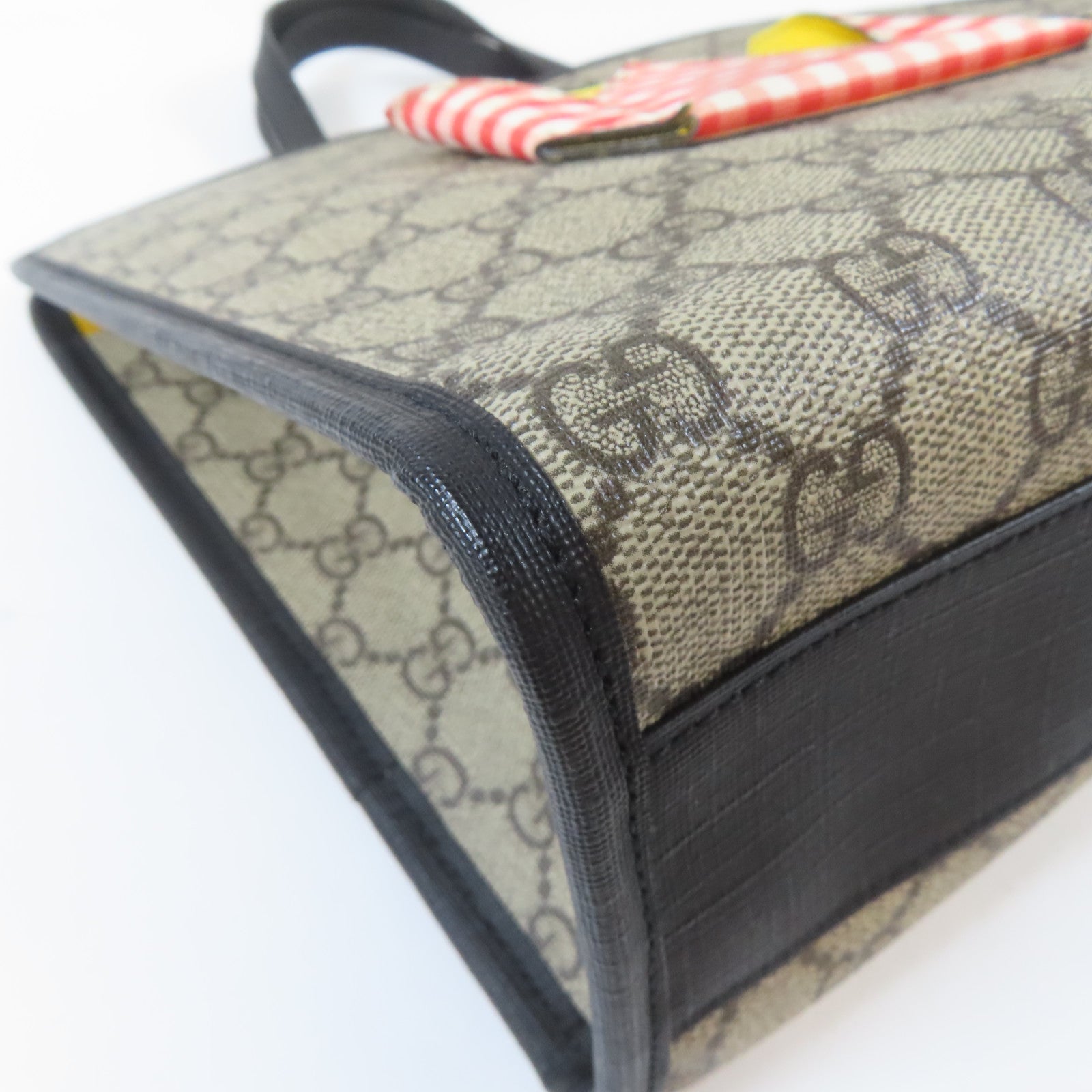 GUCCI 塗層帆布Hand Bag銀扣手挽袋啡色