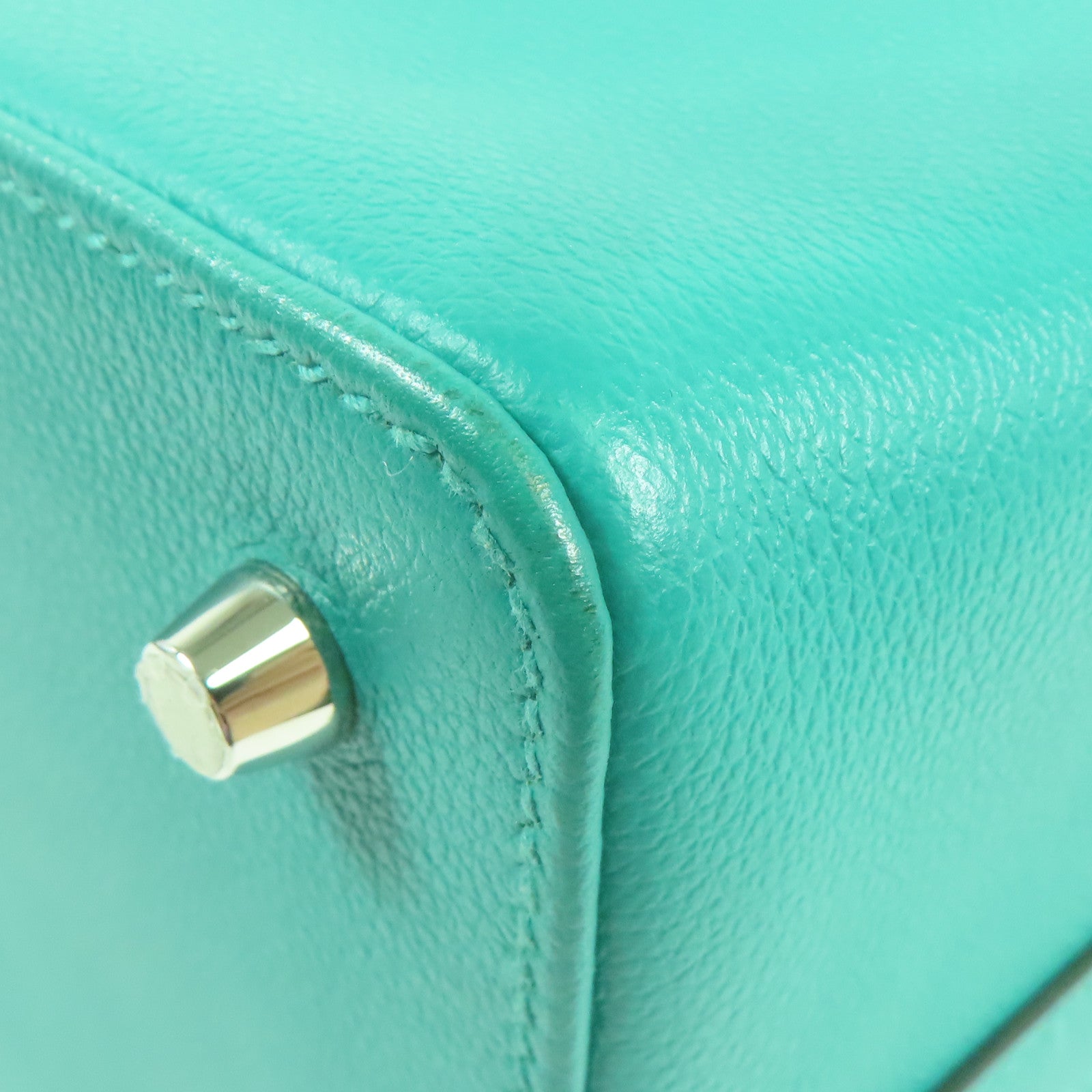 HERMES Evercolor皮革Tool Box 20銀扣手挽肩背兩用袋Menthe