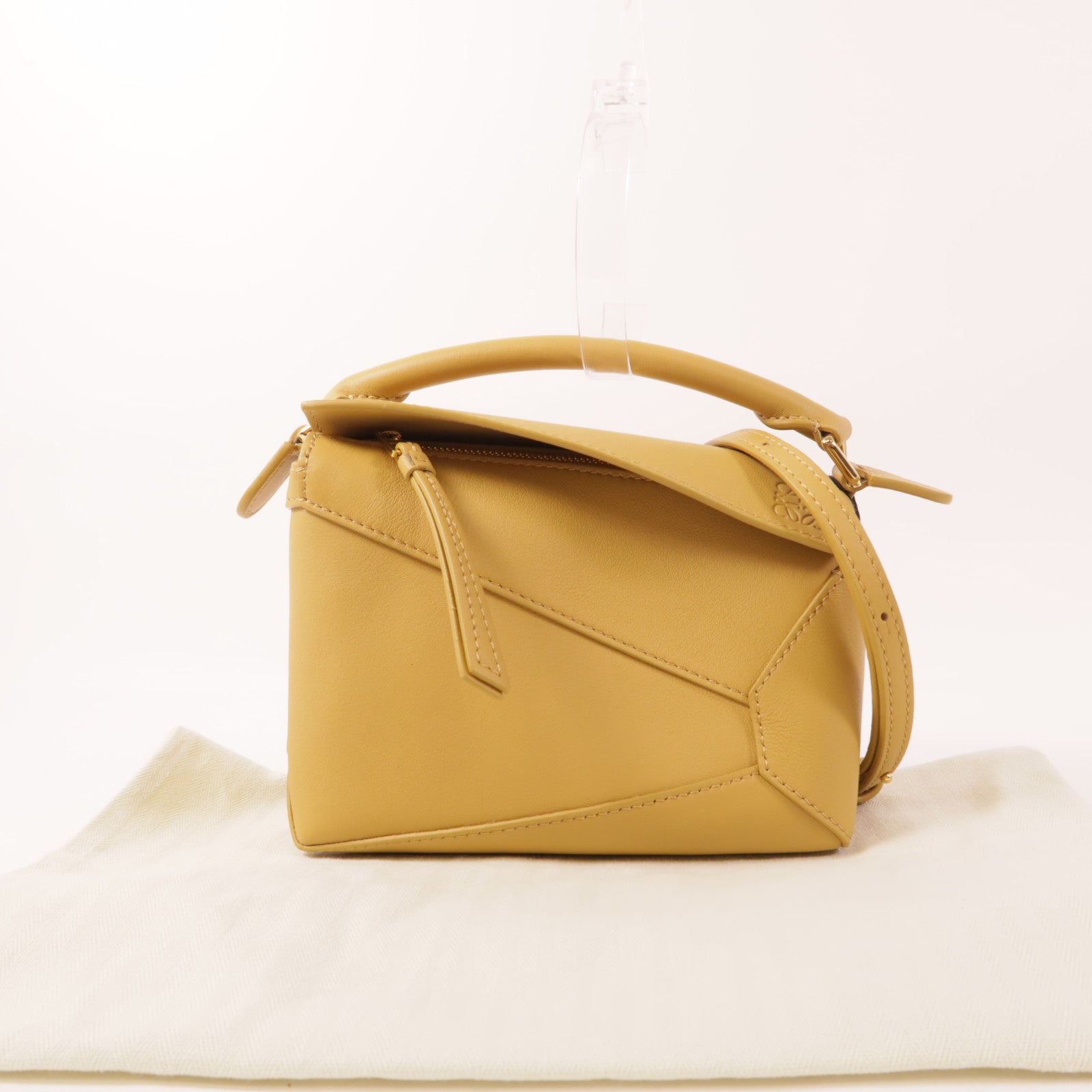 LOEWE 牛皮皮革Mini Puzzle金扣手挽肩背兩用袋