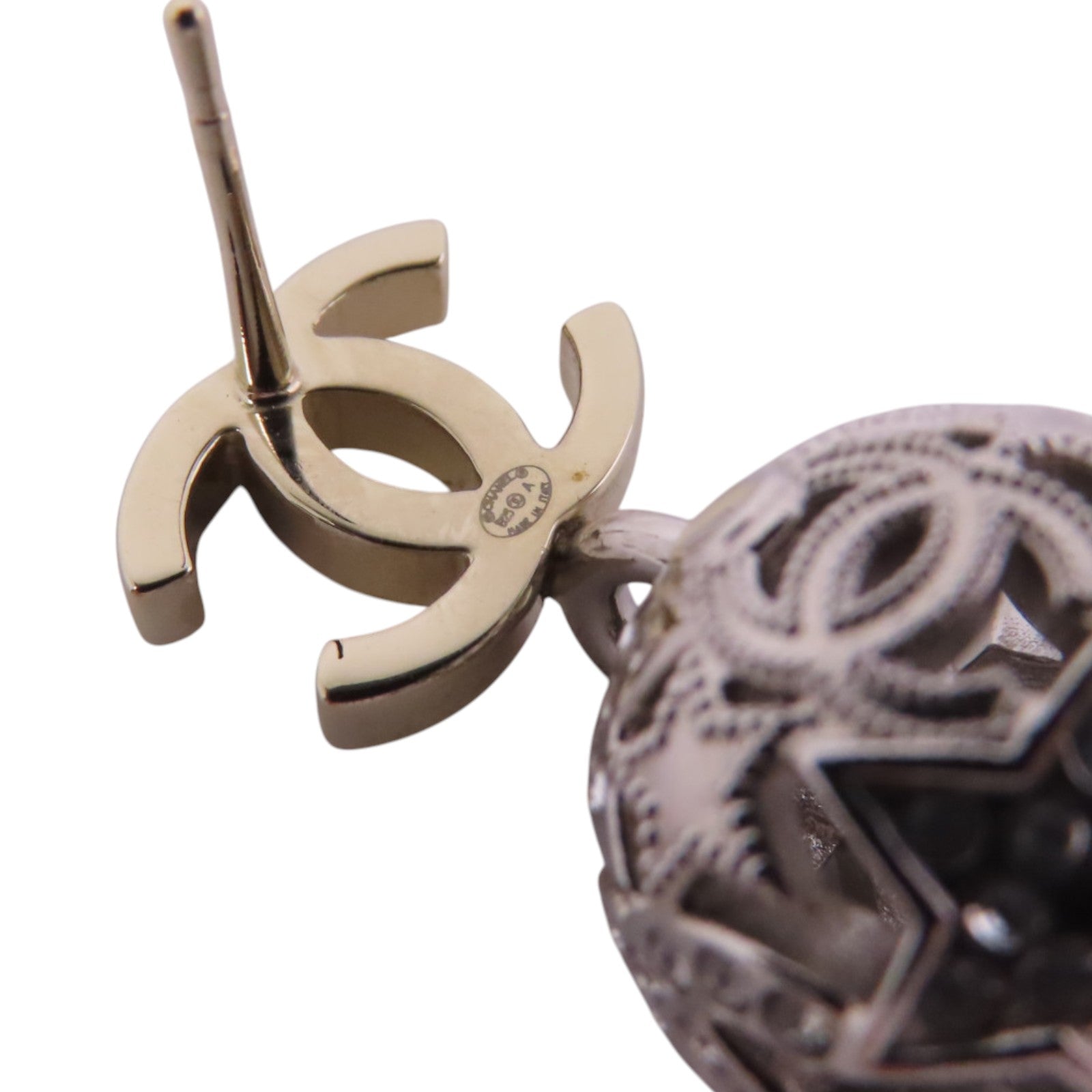 CHANEL 金屬/水鑽Earrings金扣耳環