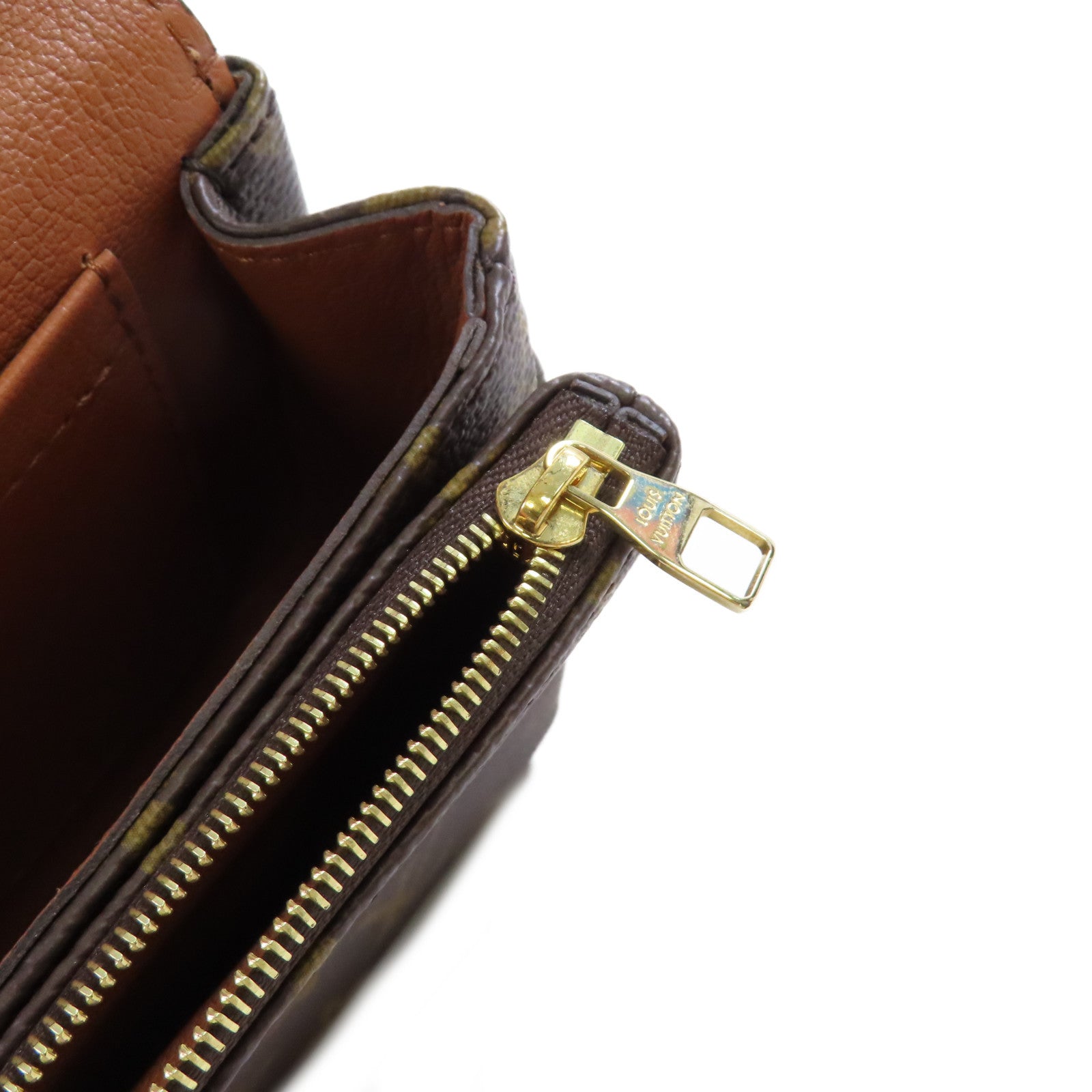 LOUIS VUITTON Monogram Marcear Shoulder Bag金扣鏈帶肩背袋啡色