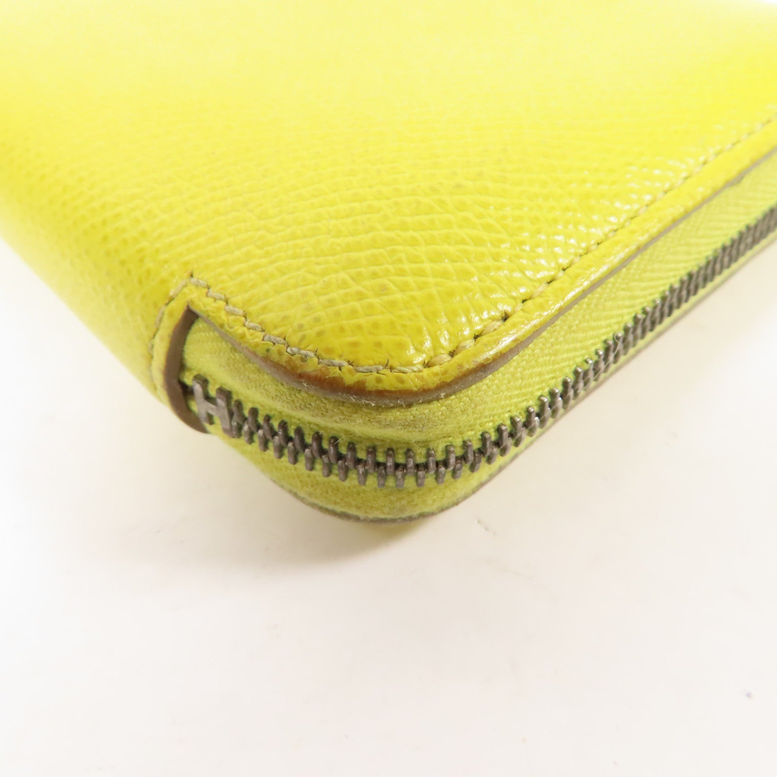 HERMES Epsom皮革Azap Wallet銀扣錢包Jaune de Naples及那不勒斯黃