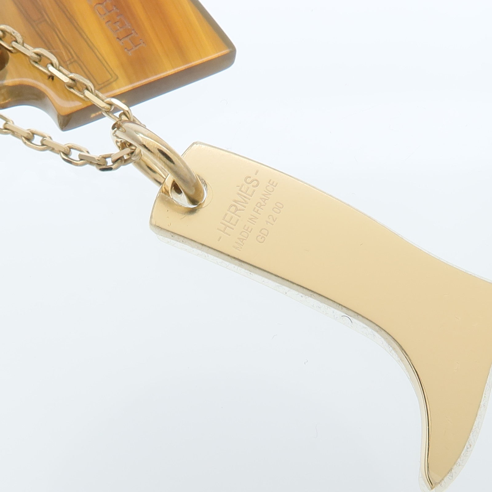 HERMES 水牛角/金屬Amulette Maroquinier Pendant項鍊