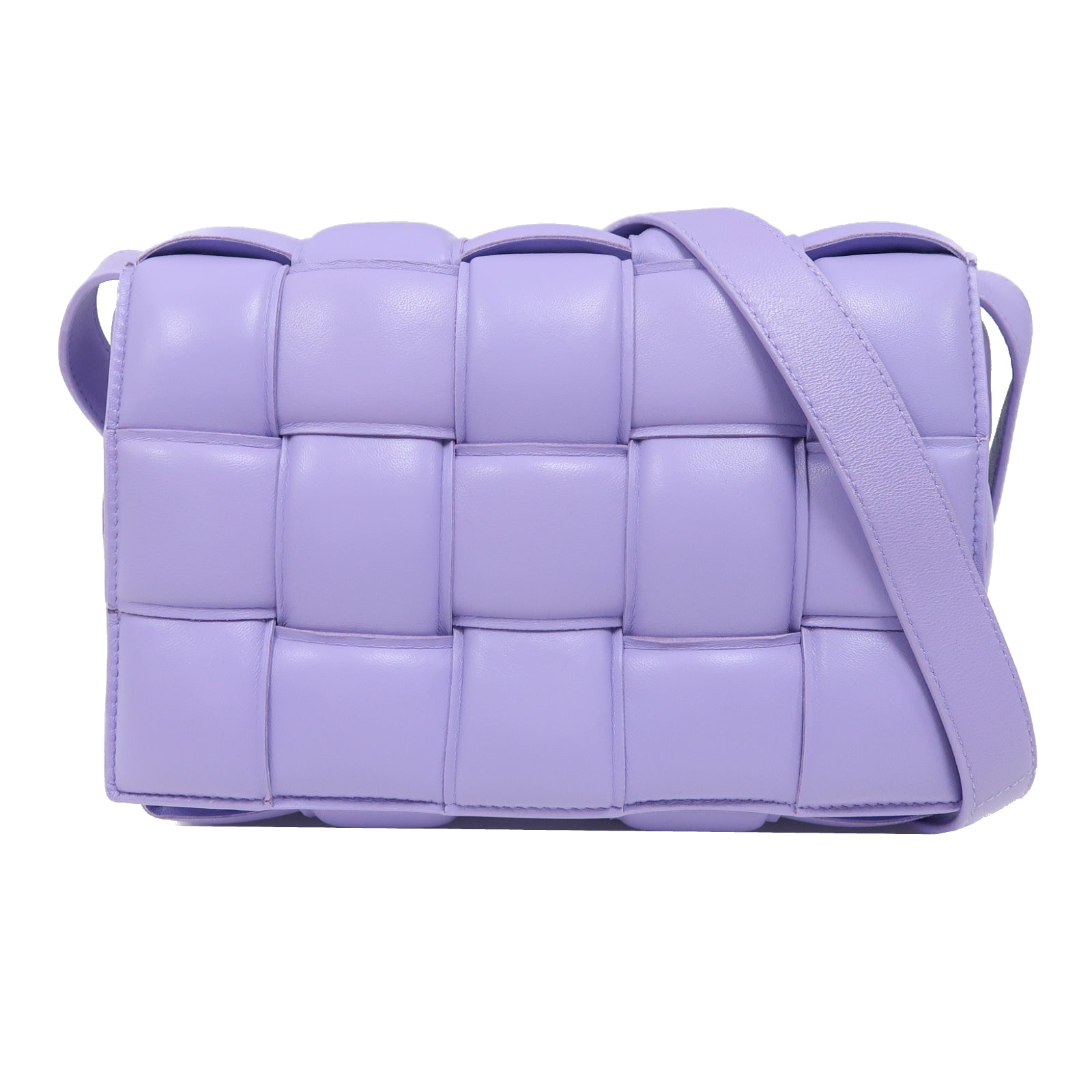 BOTTEGA VENETA 羊皮皮革Padded Cassette銀扣肩背袋紫色