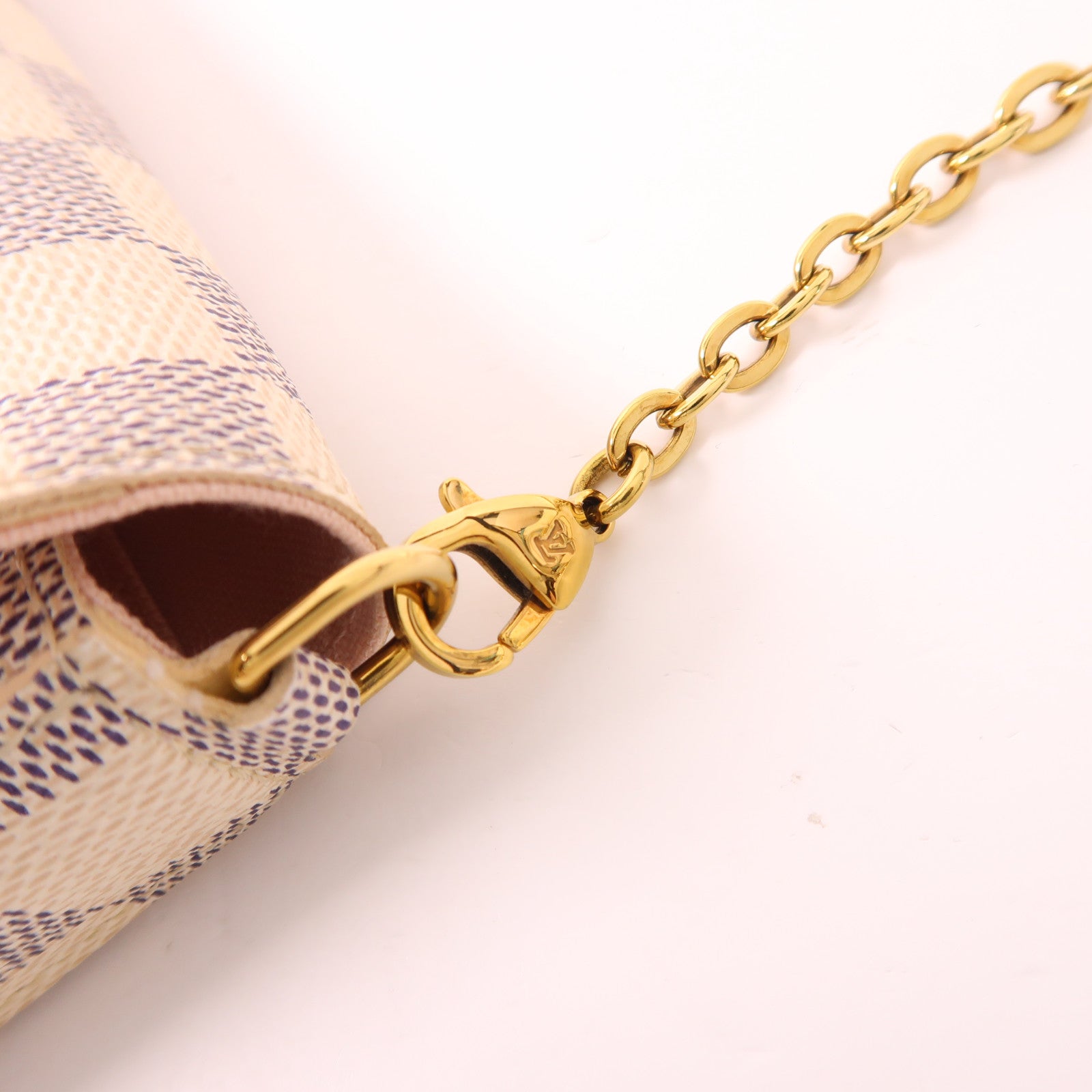 LOUIS VUITTON Damier Azur Pochette Felicie金扣肩背袋