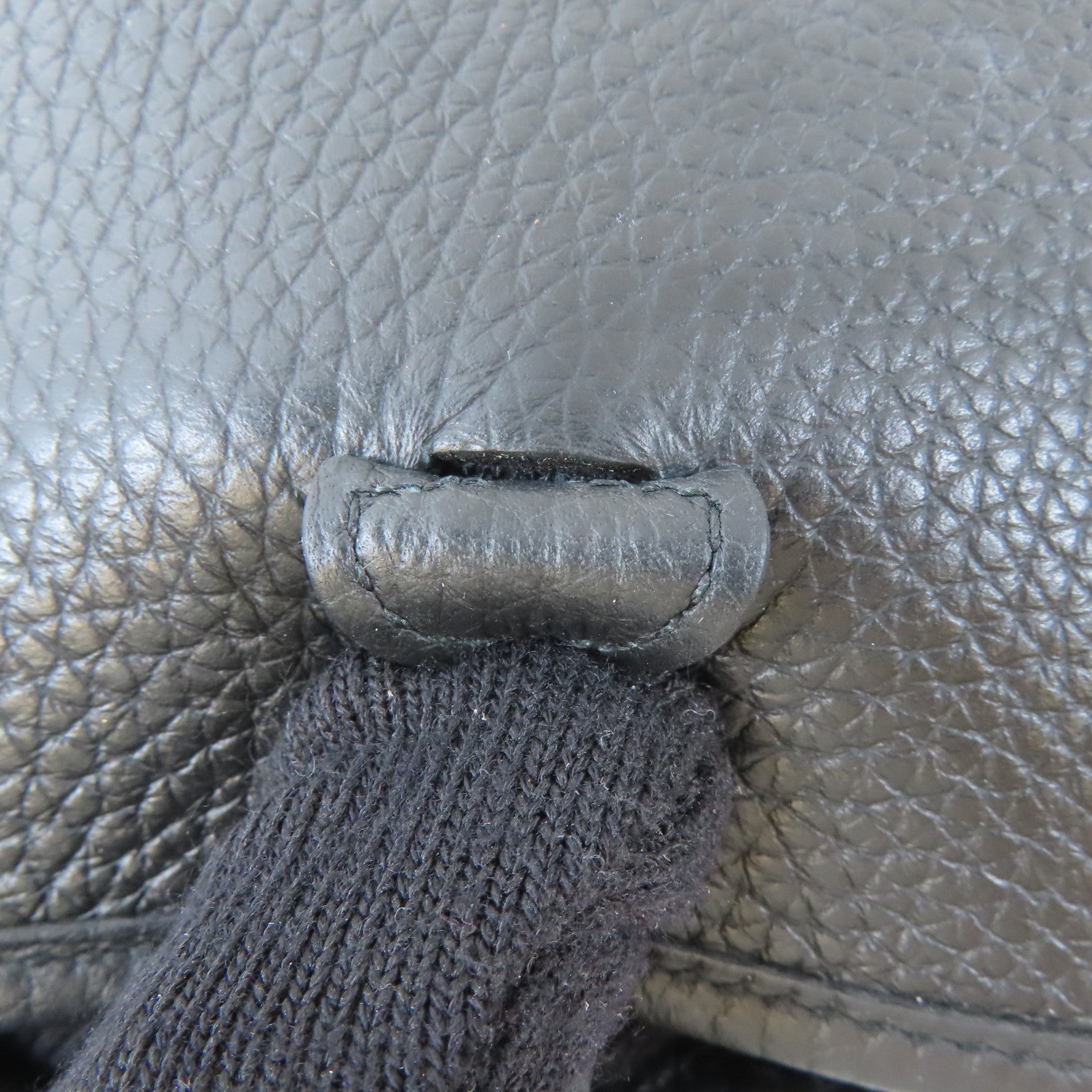 HERMES Clemence皮革Evelyne TPM金扣肩背袋Noir黑色