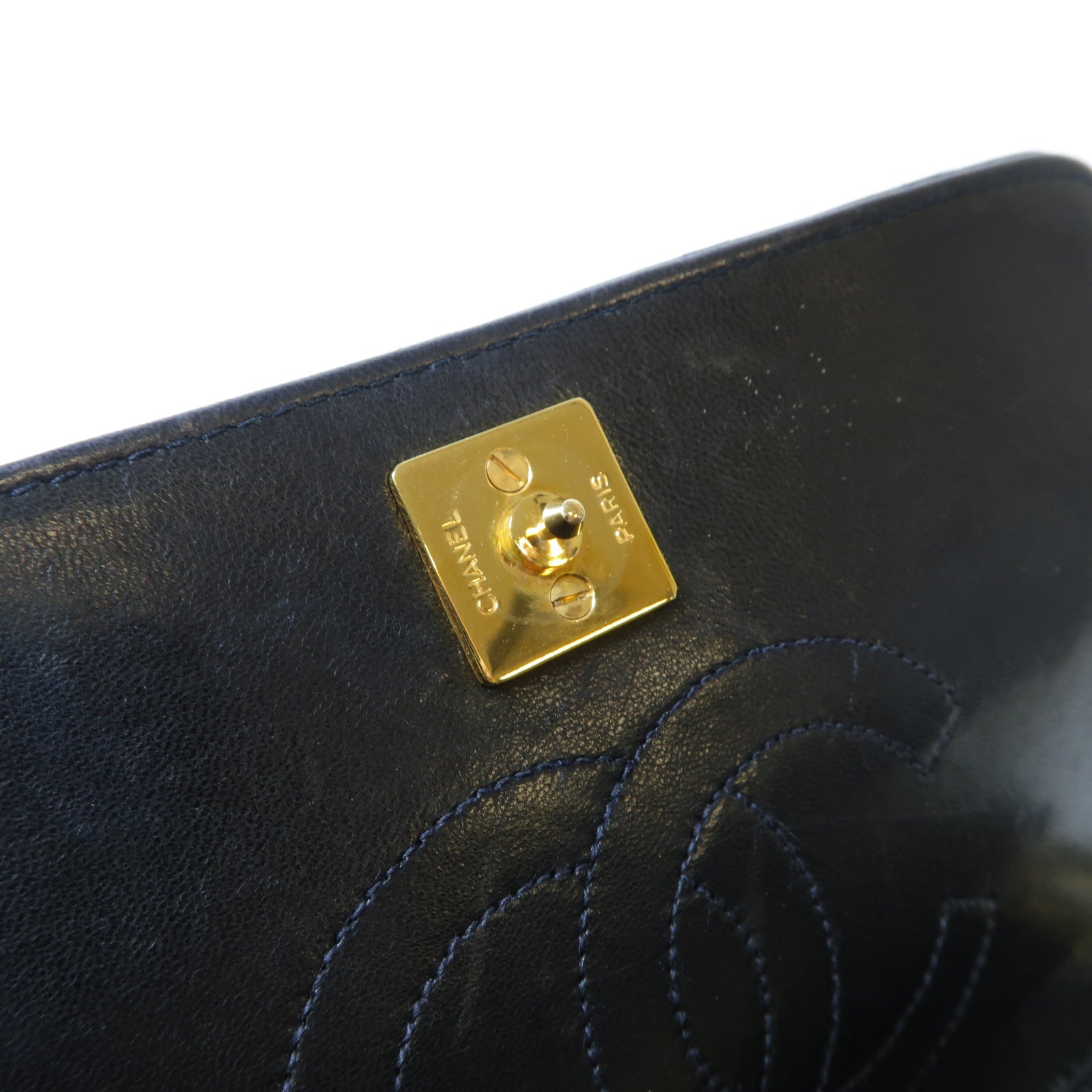 CHANEL **【激減優惠】菱格羊皮皮革Chain Shoulder金扣鏈帶肩背袋黑色