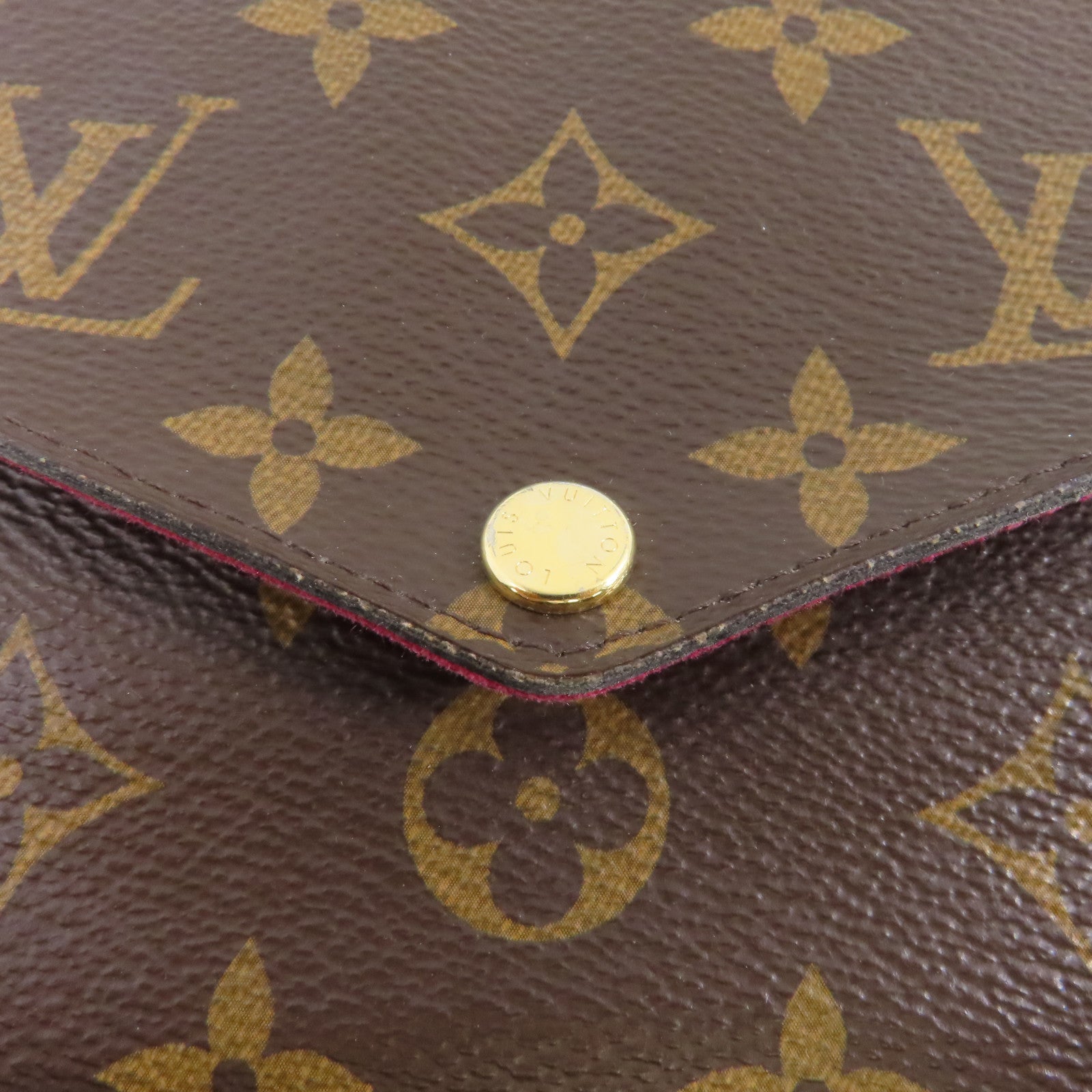 LOUIS VUITTON Monogram Felicie Pochette金扣鏈帶肩背袋棕色