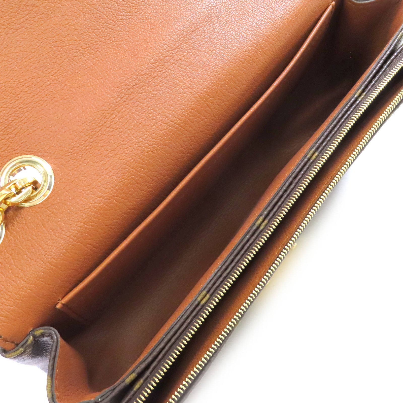 LOUIS VUITTON Monogram Marcear Shoulder Bag金扣鏈帶肩背袋啡色