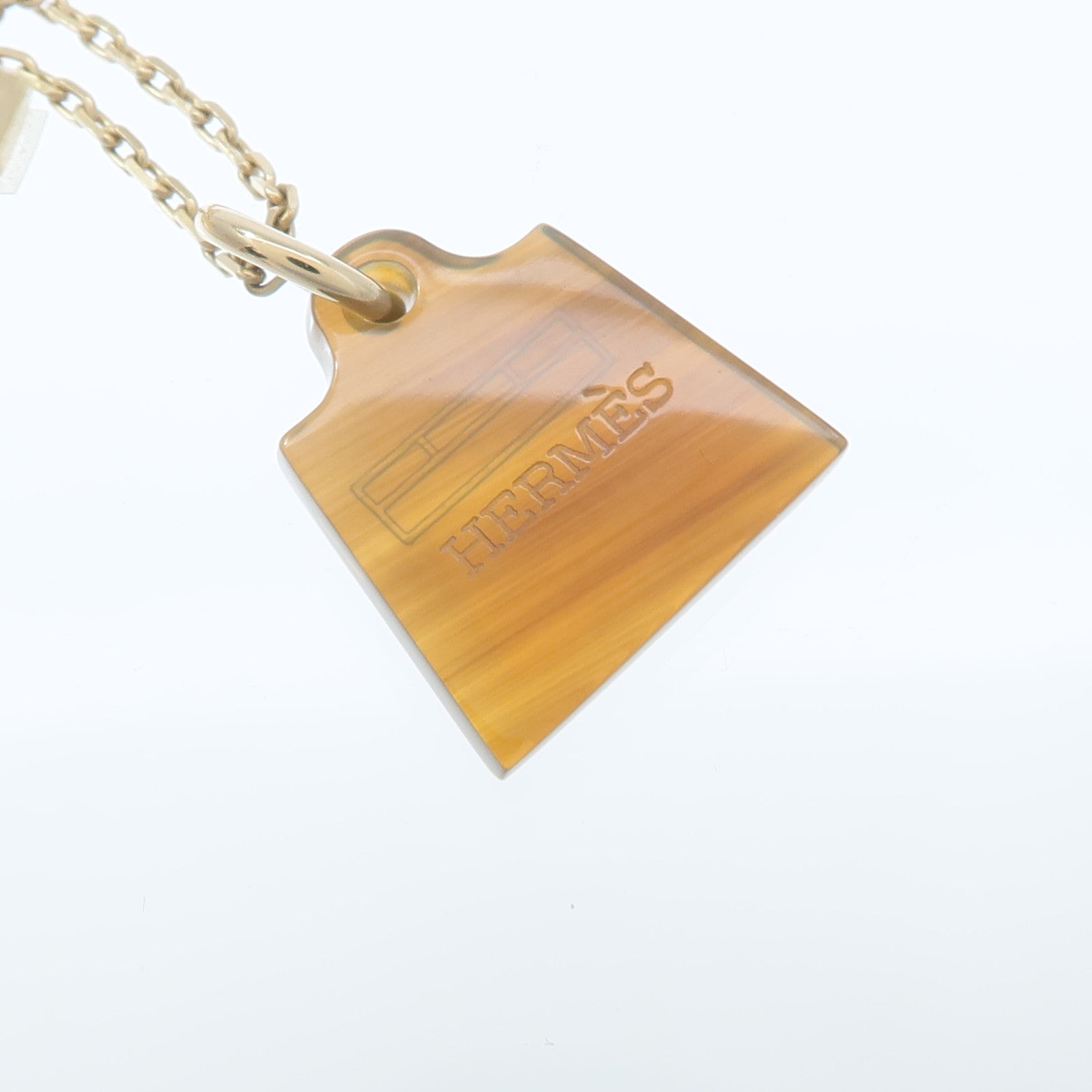 HERMES 水牛角/金屬Amulette Maroquinier Pendant項鍊