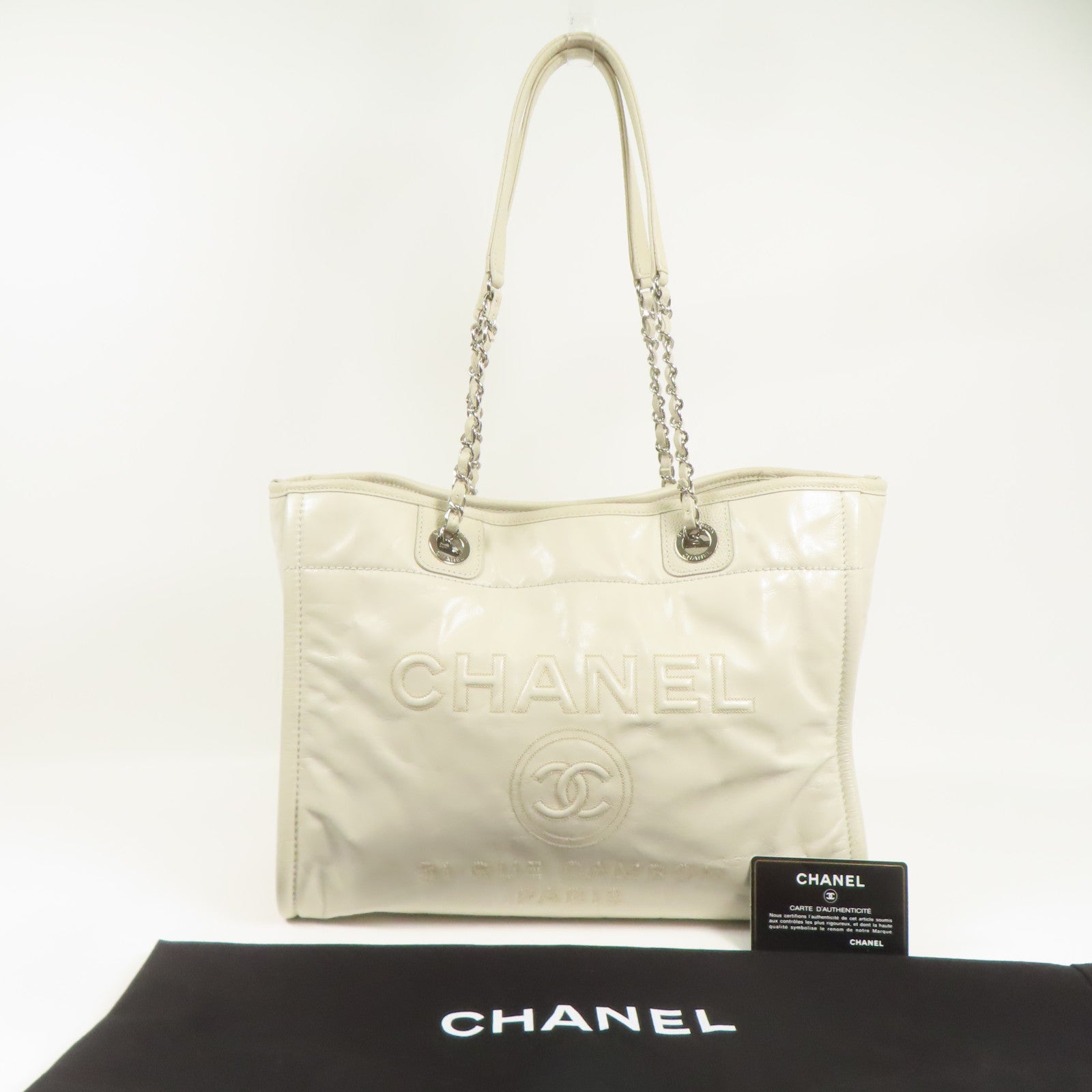 CHANEL 牛皮皮革Shoulder Bag銀扣肩背袋