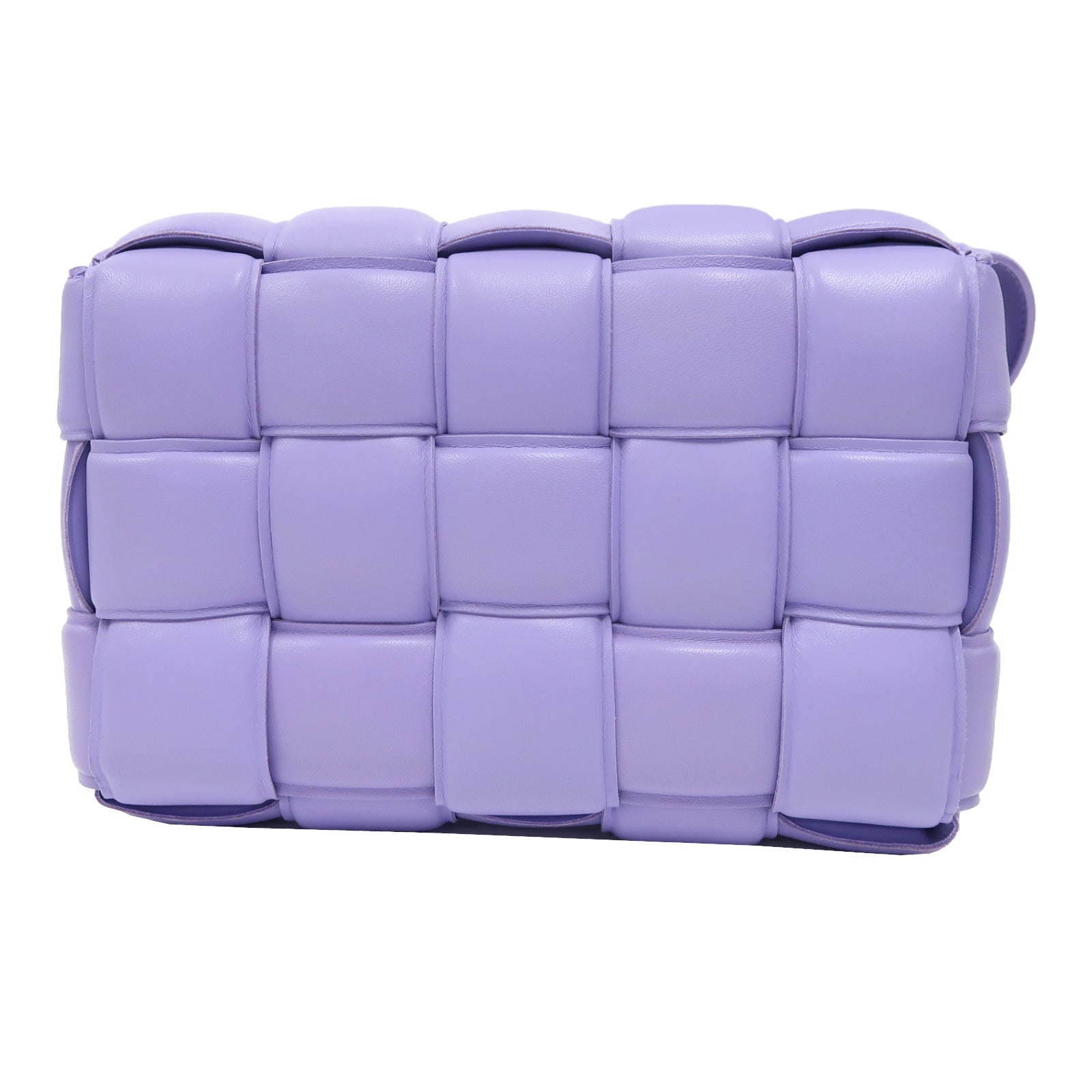 BOTTEGA VENETA 羊皮皮革Padded Cassette銀扣肩背袋紫色