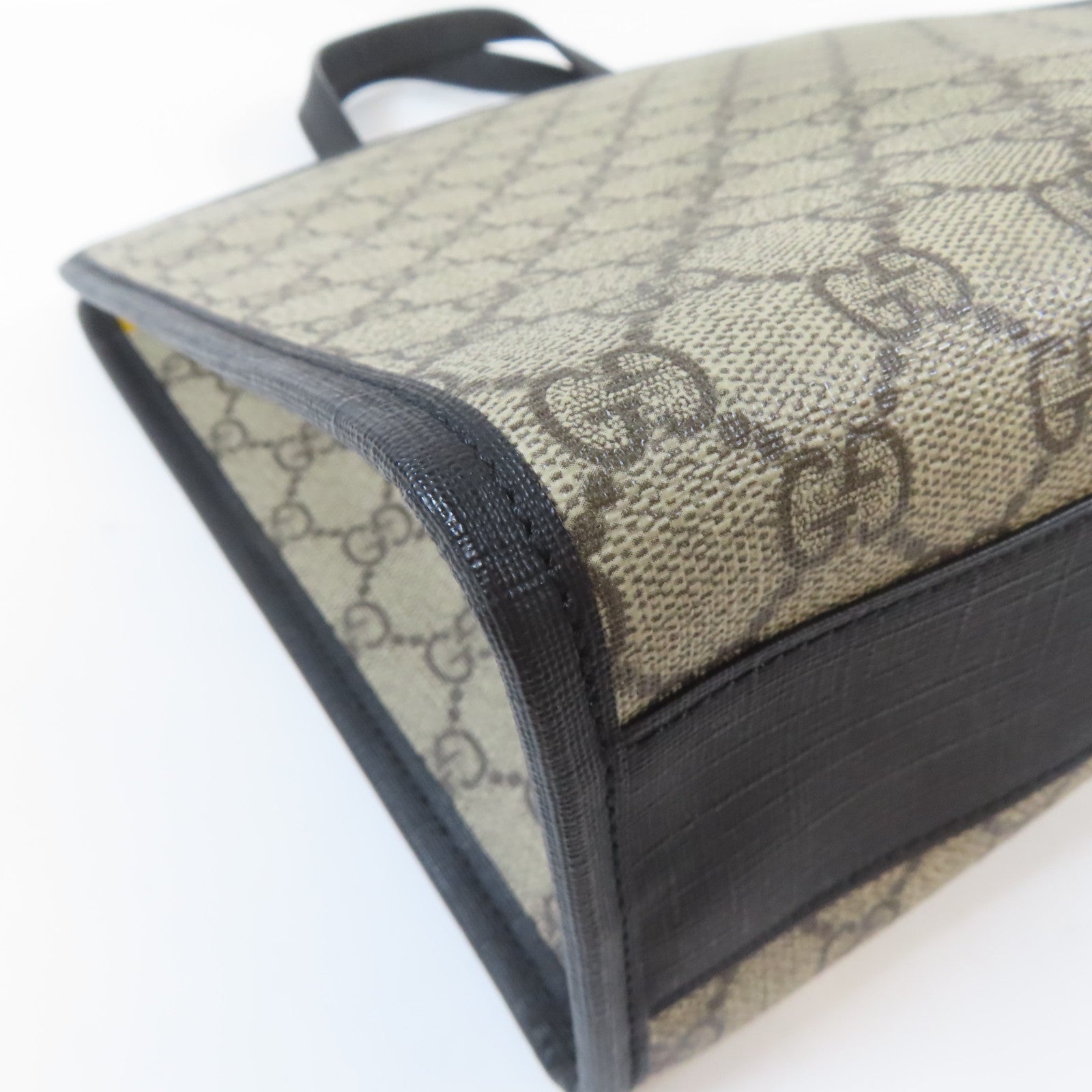 GUCCI 塗層帆布Hand Bag銀扣手挽袋啡色