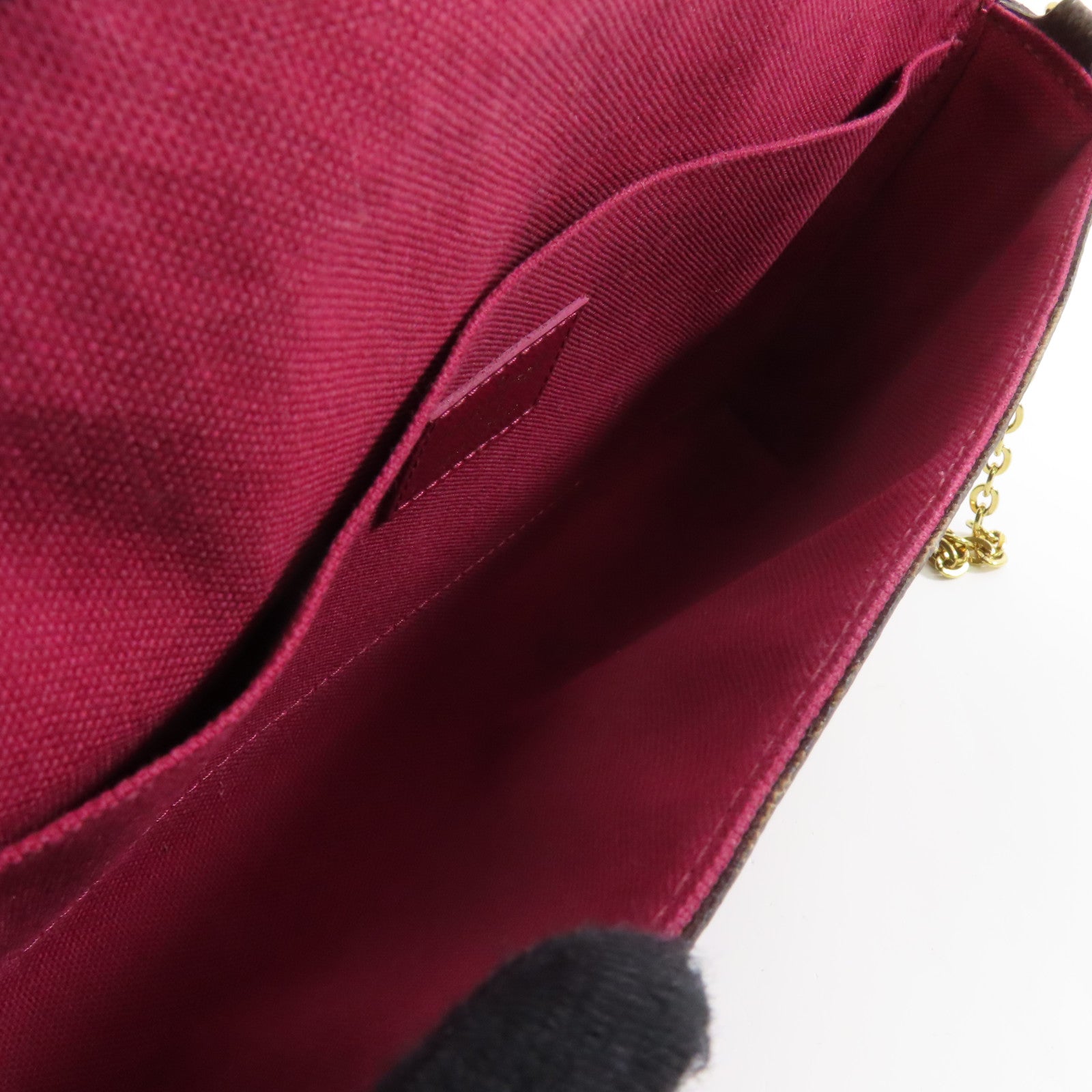 LOUIS VUITTON Monogram Felicie Pochette金扣鏈帶肩背袋棕色