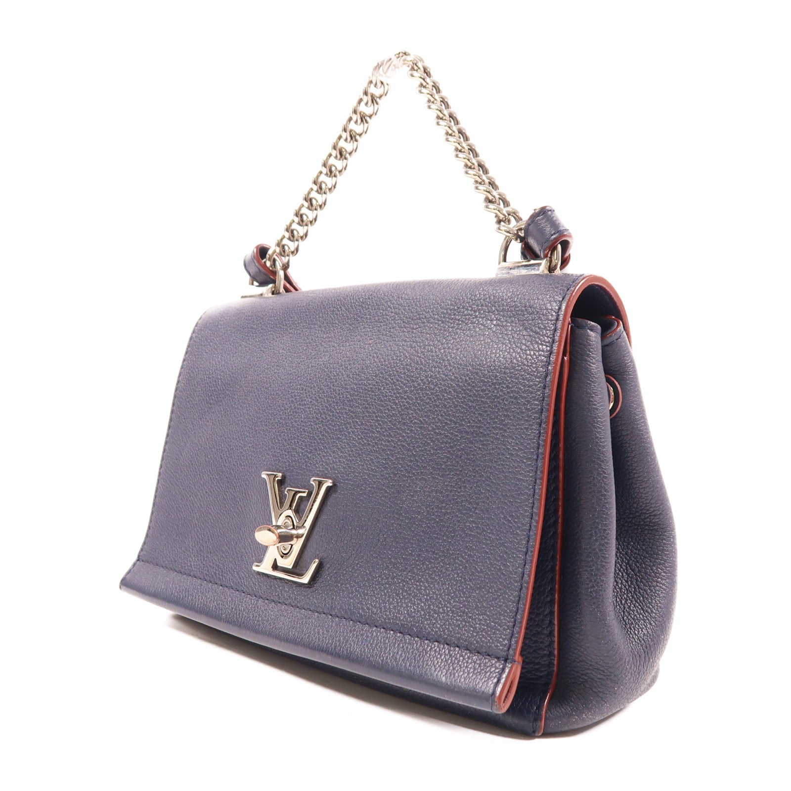 LOUIS VUITTON 牛皮皮革Lockme II BB銀扣手挽肩背兩用袋