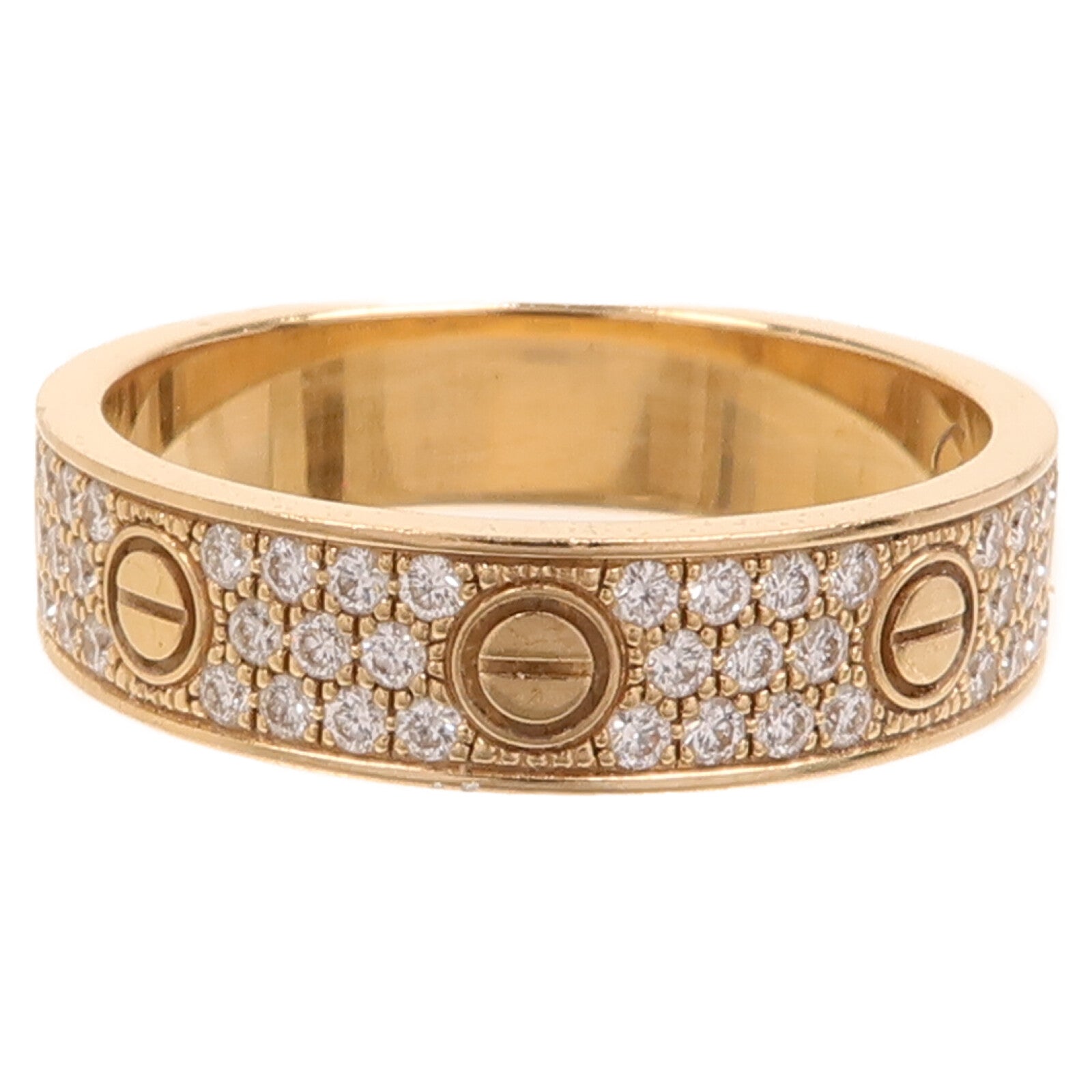 CARTIER 18K玫瑰金Love Ring Full Diamond鑽石戒指Cartier#54/US#6.75