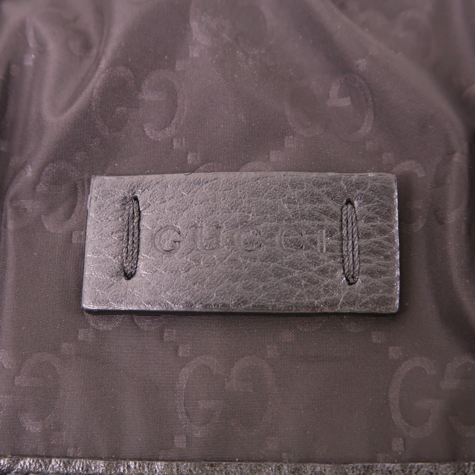 GUCCI 尼龍/皮革Shoulder Bag銀扣肩背袋