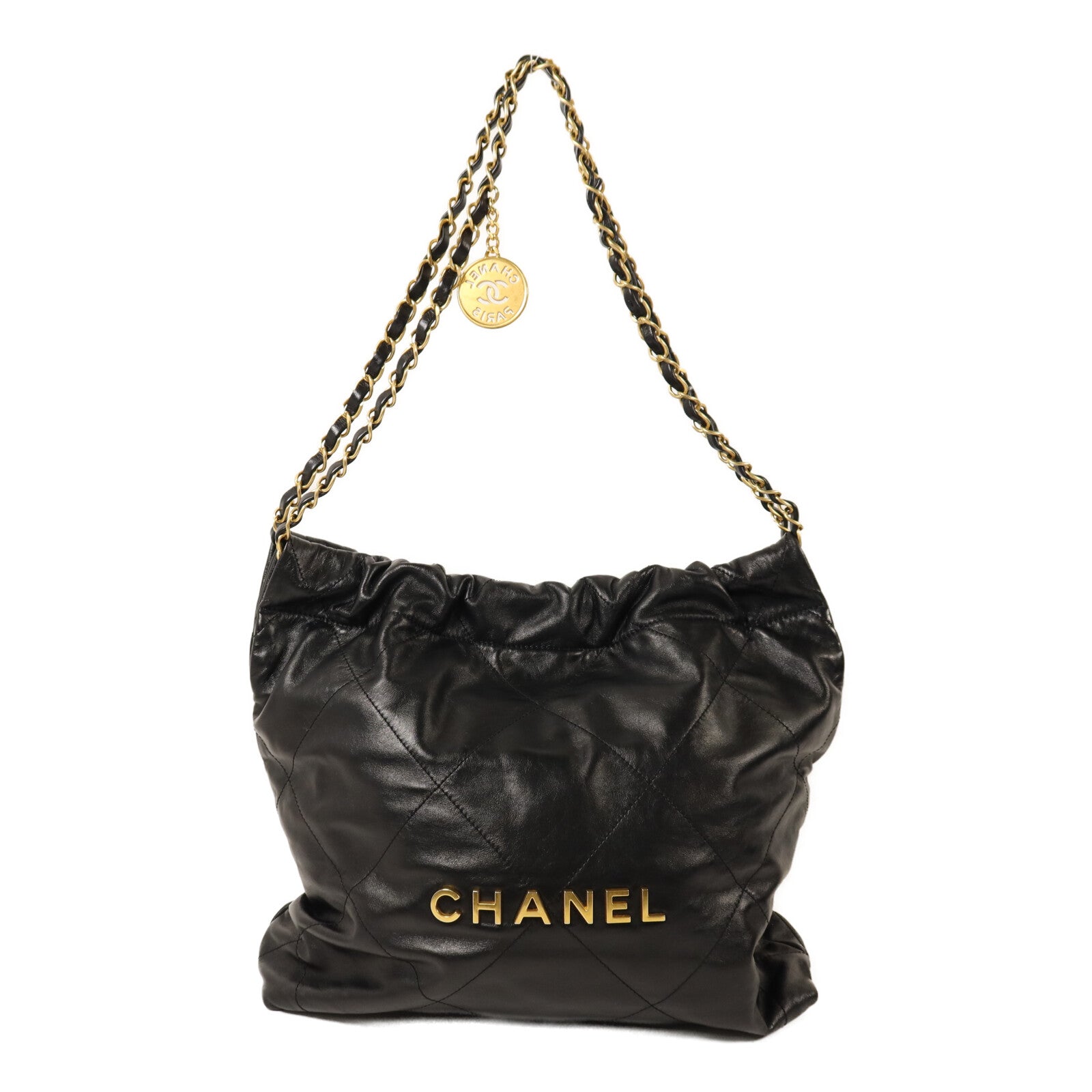 CHANEL 牛皮皮革Chanel 22 Small金扣鏈帶肩背袋