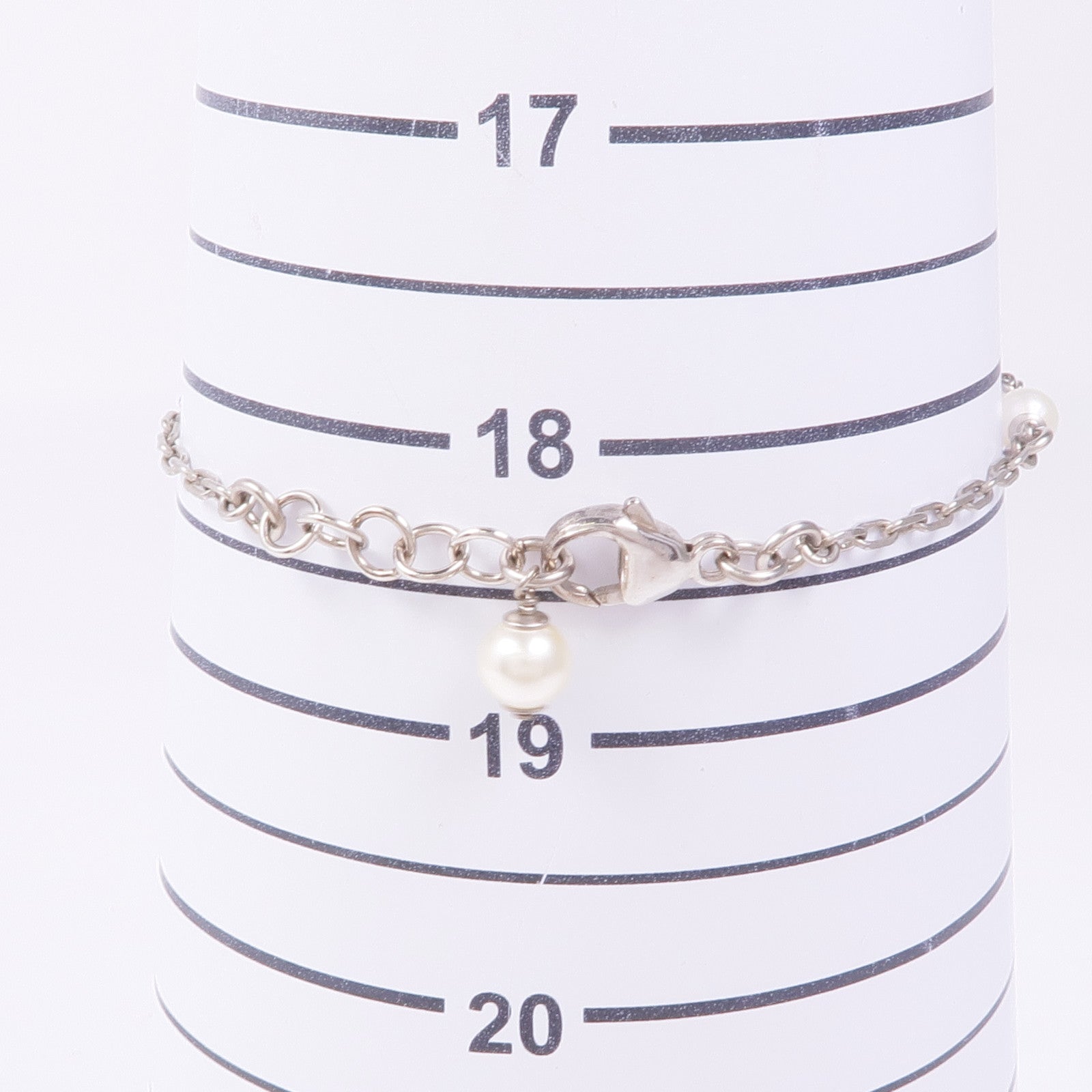 CHANEL CC Bracelet Metal PVC White Silver