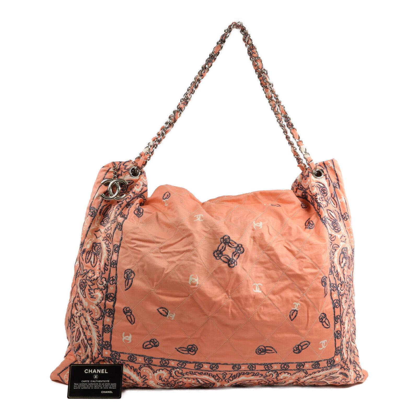 CHANEL 帆布Bandana XL鏈帶肩背袋