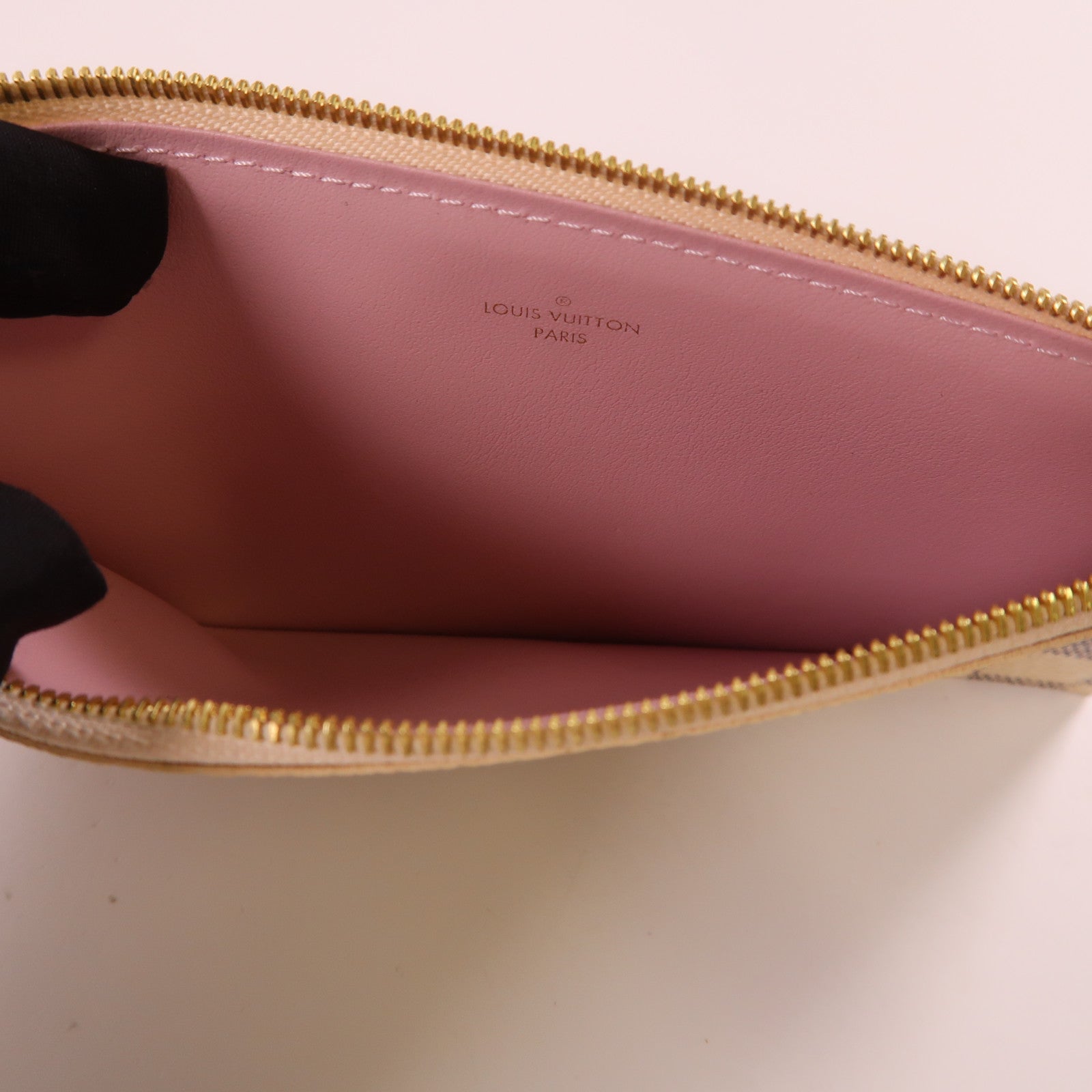 LOUIS VUITTON Damier Azur Pochette Felicie金扣肩背袋