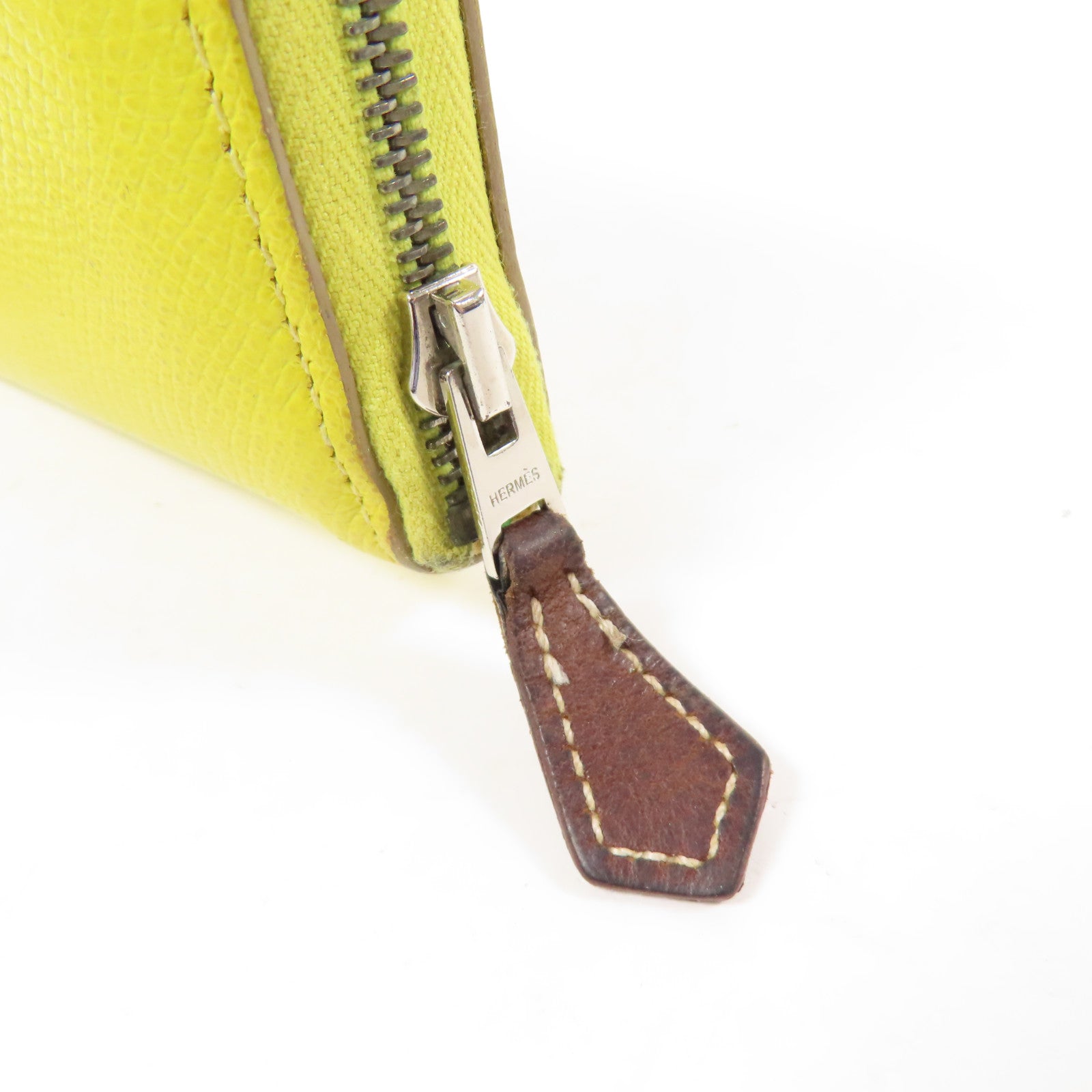 HERMES Epsom皮革Azap Wallet銀扣錢包Jaune de Naples及那不勒斯黃