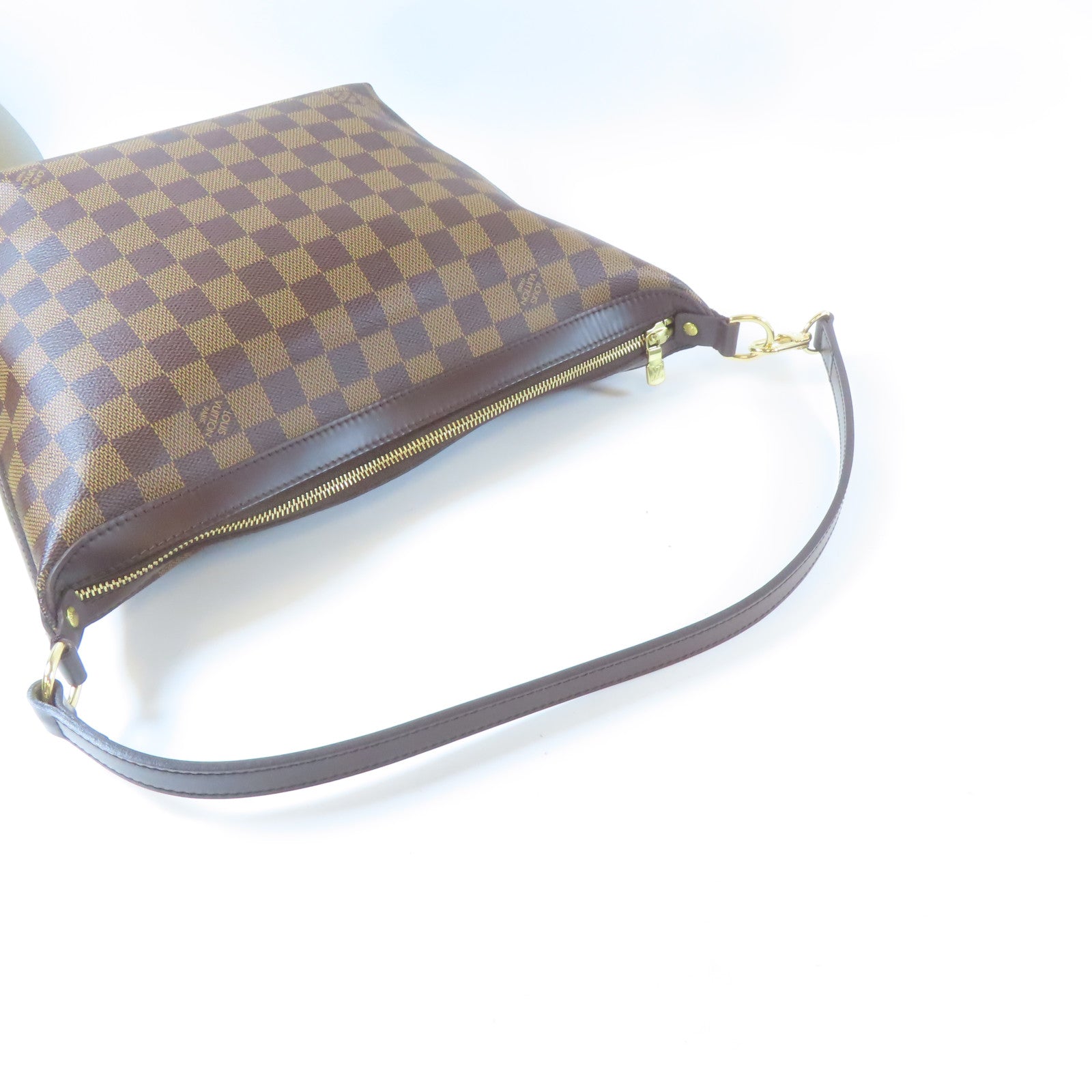 LOUIS VUITTON Damier Illovo MM金扣肩背袋啡色