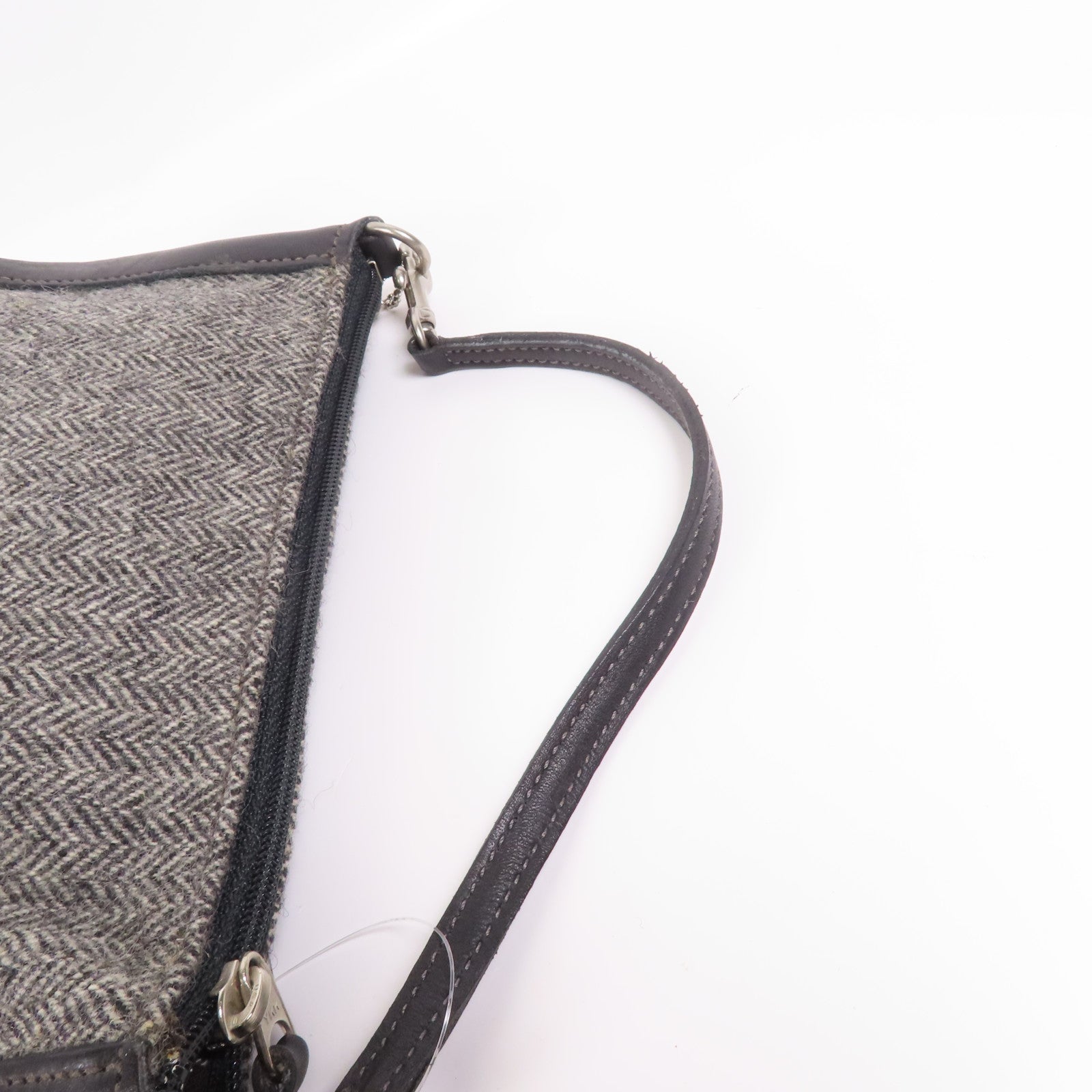 COACH 羊毛/牛皮皮革Hand Bag銀扣手挽袋